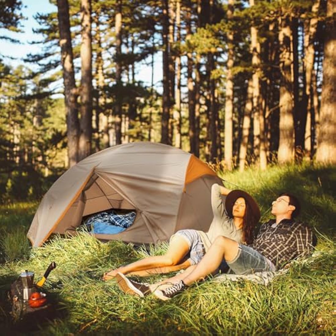 Bessport Tents for Camping - 2 and 3 Person Backpacking Tent, Easy Setup 3-4 Season Lightweight Tent - Waterproof and Windproof, Two Doors, Large Tent Anti-UV for Family, Outdoor, Hiking