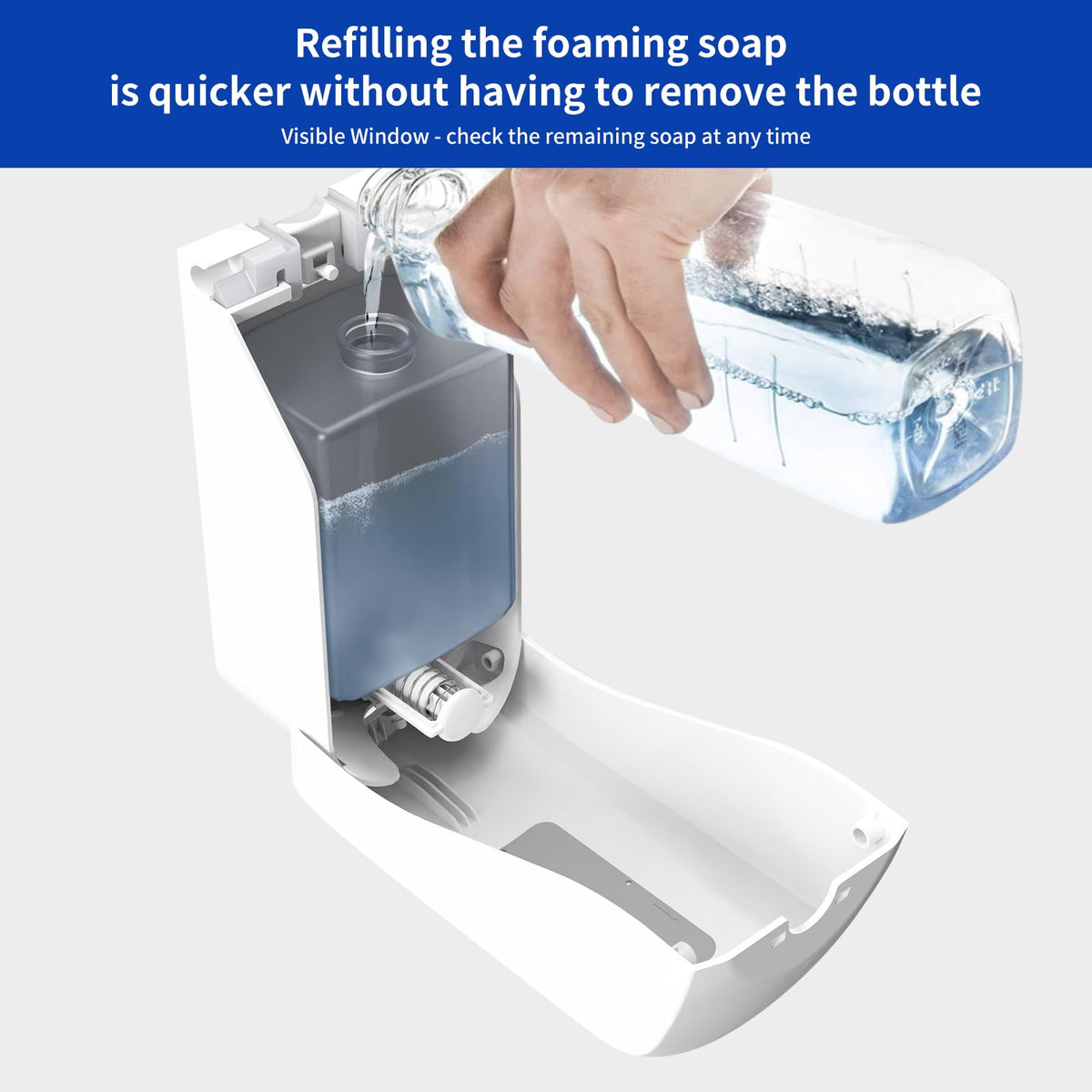 CHUANGDIAN Hand Soap Dispenser Wall Mounted, 1000ml, Pearl-White