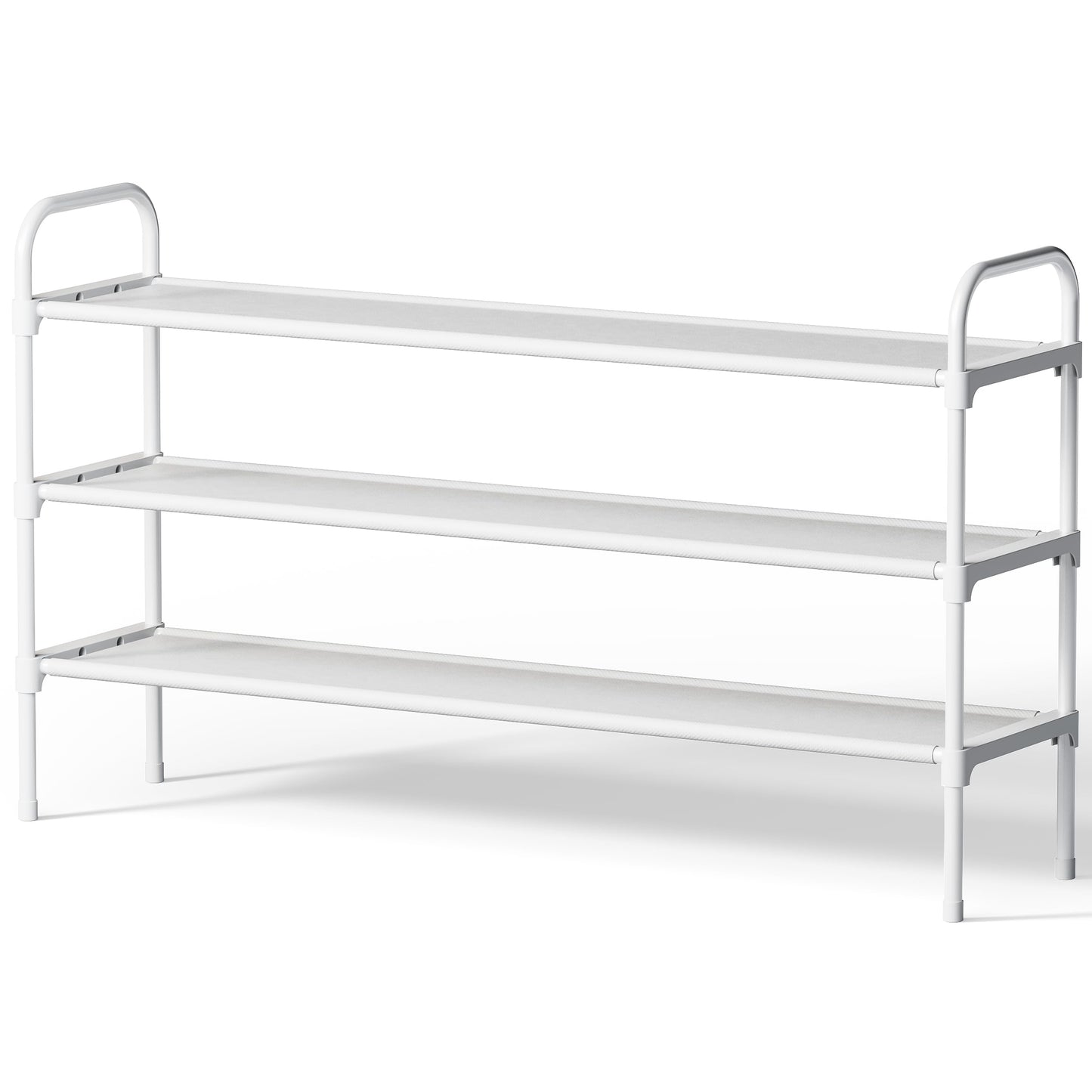 Kitsure Space-Saving Shoe Rack for Closet, 99.0 cm Wide - 3 Tiers, White