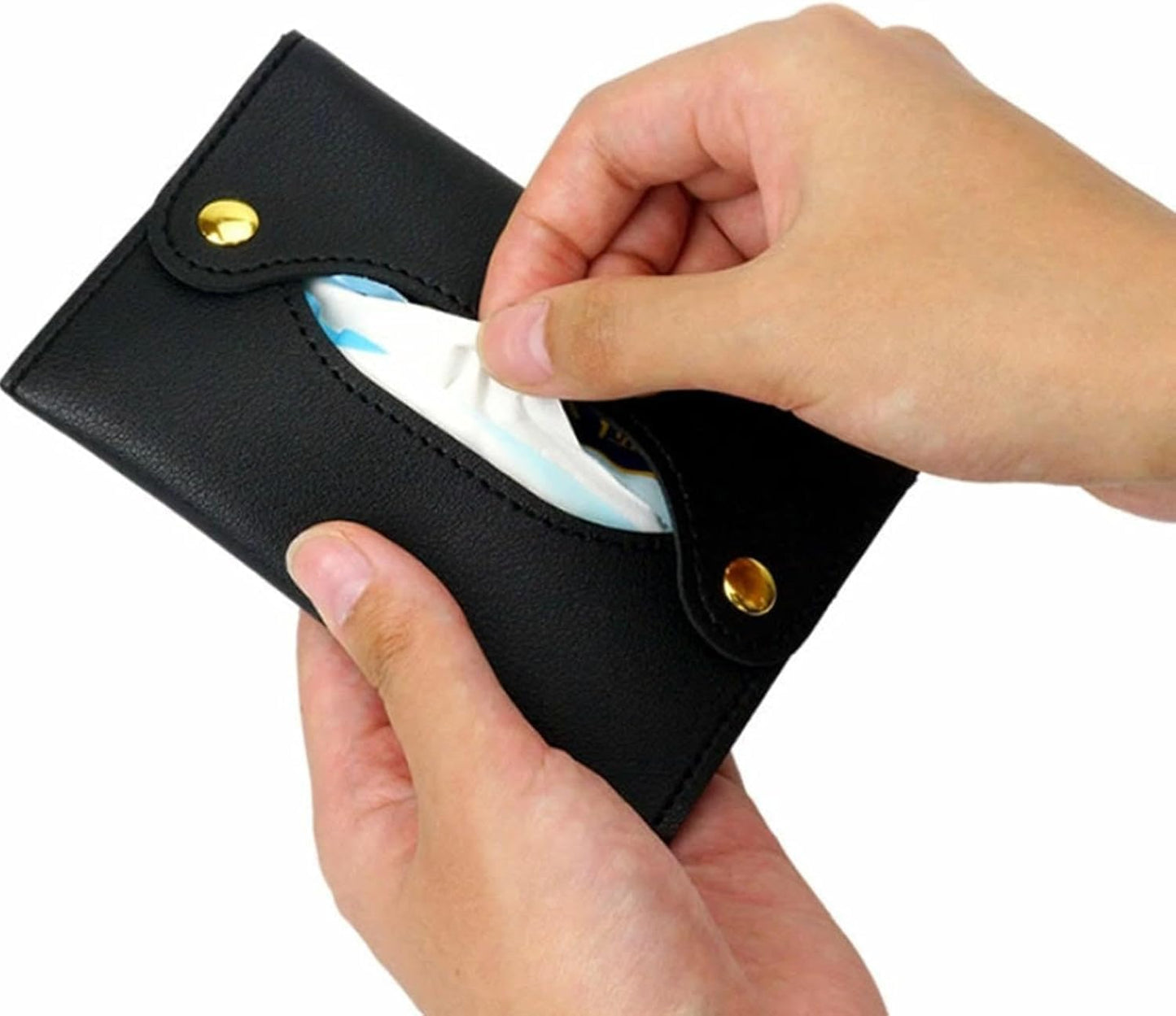 2Pcs Tissue Holder - Tissues Holder | Travel Pouch for Tissue | Pocket Papers Towel | Tissue Bag Holder | Paper Towel Pu Leather Case