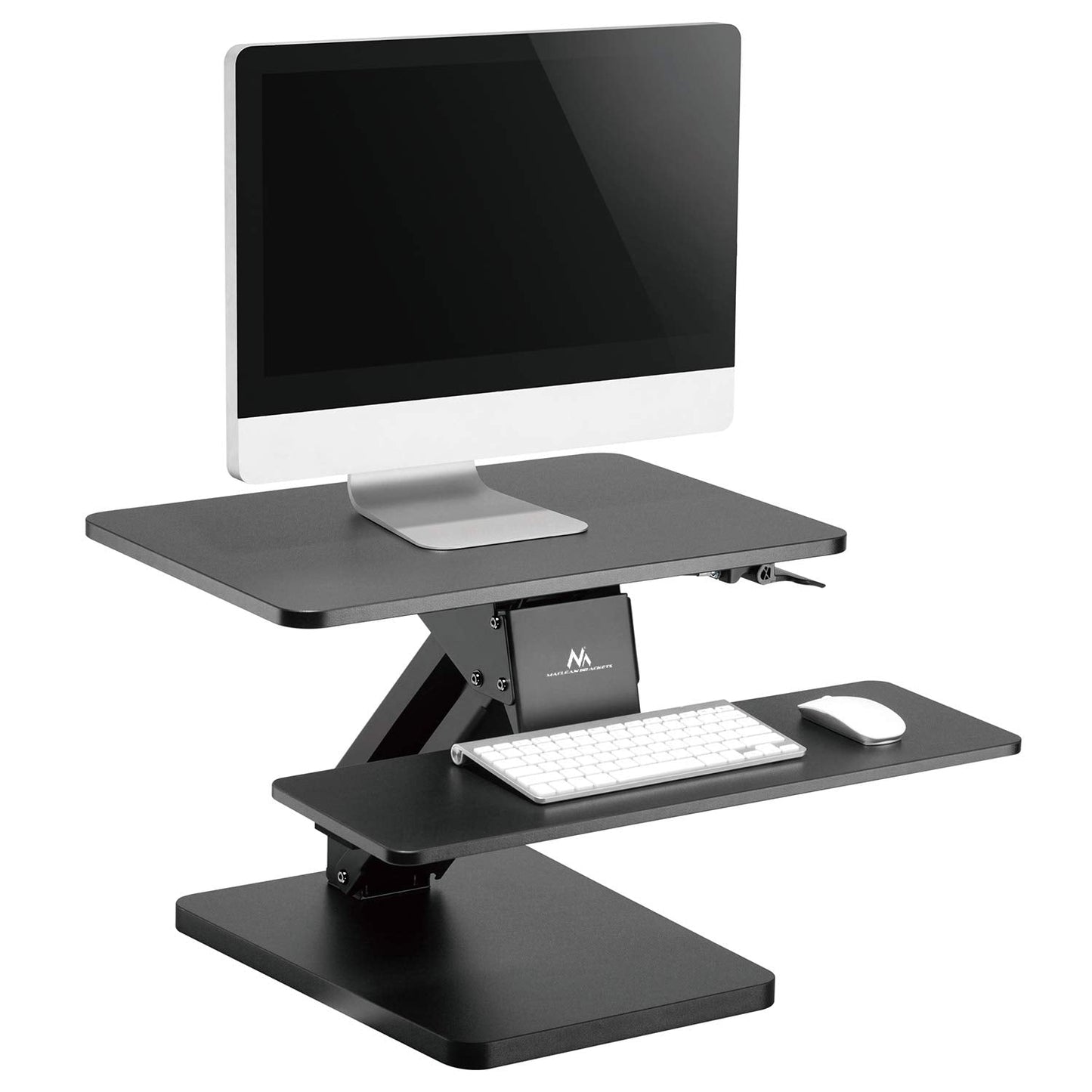 Maclean MC-882 Desk Workstation Height Adjustable Computer Keyboard Laptop Table Gas Spring Computer Stand Black