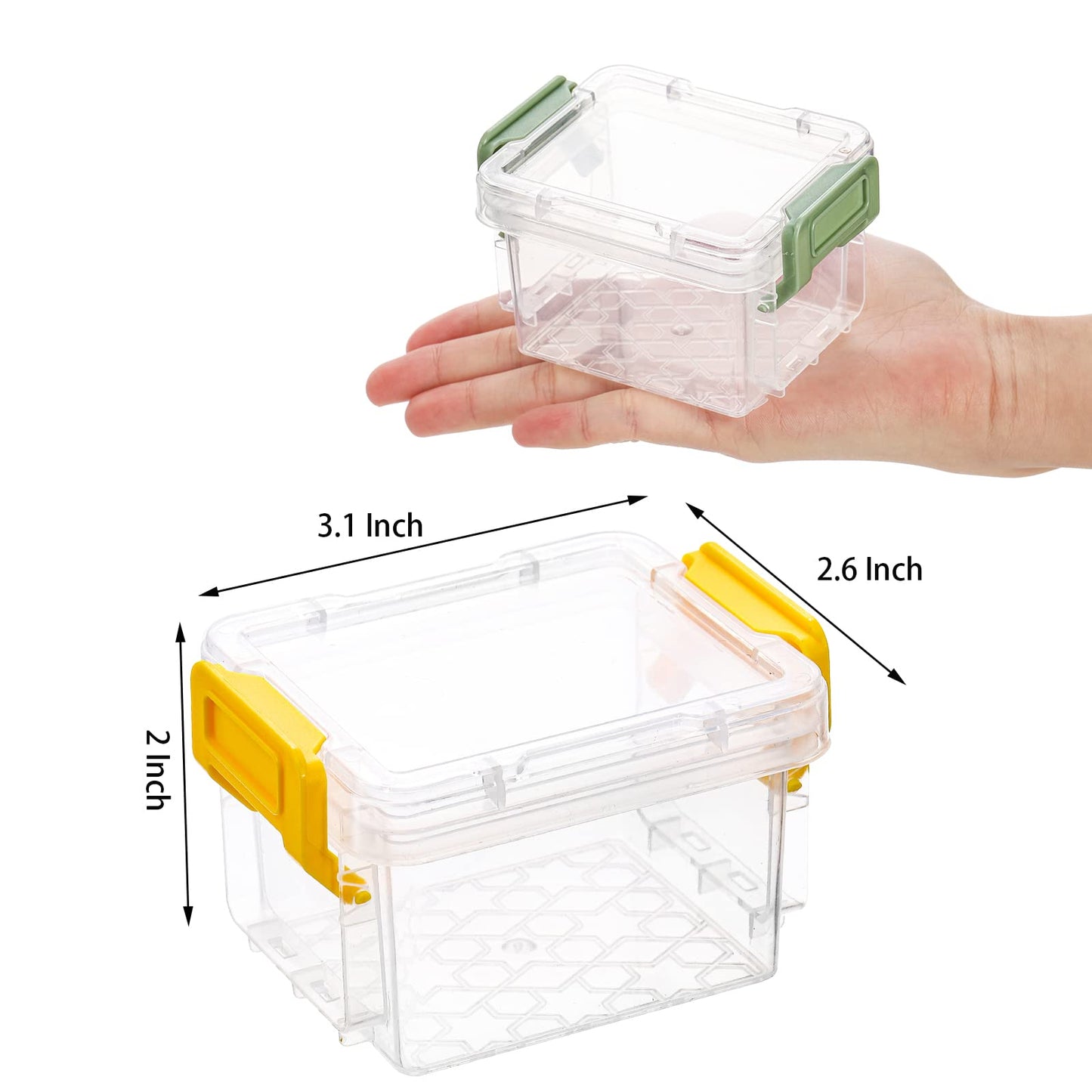 Nicunom 24 Pack Mini Plastic Storage Containers Box, 140ml Stackable Bead Organizers with Lid