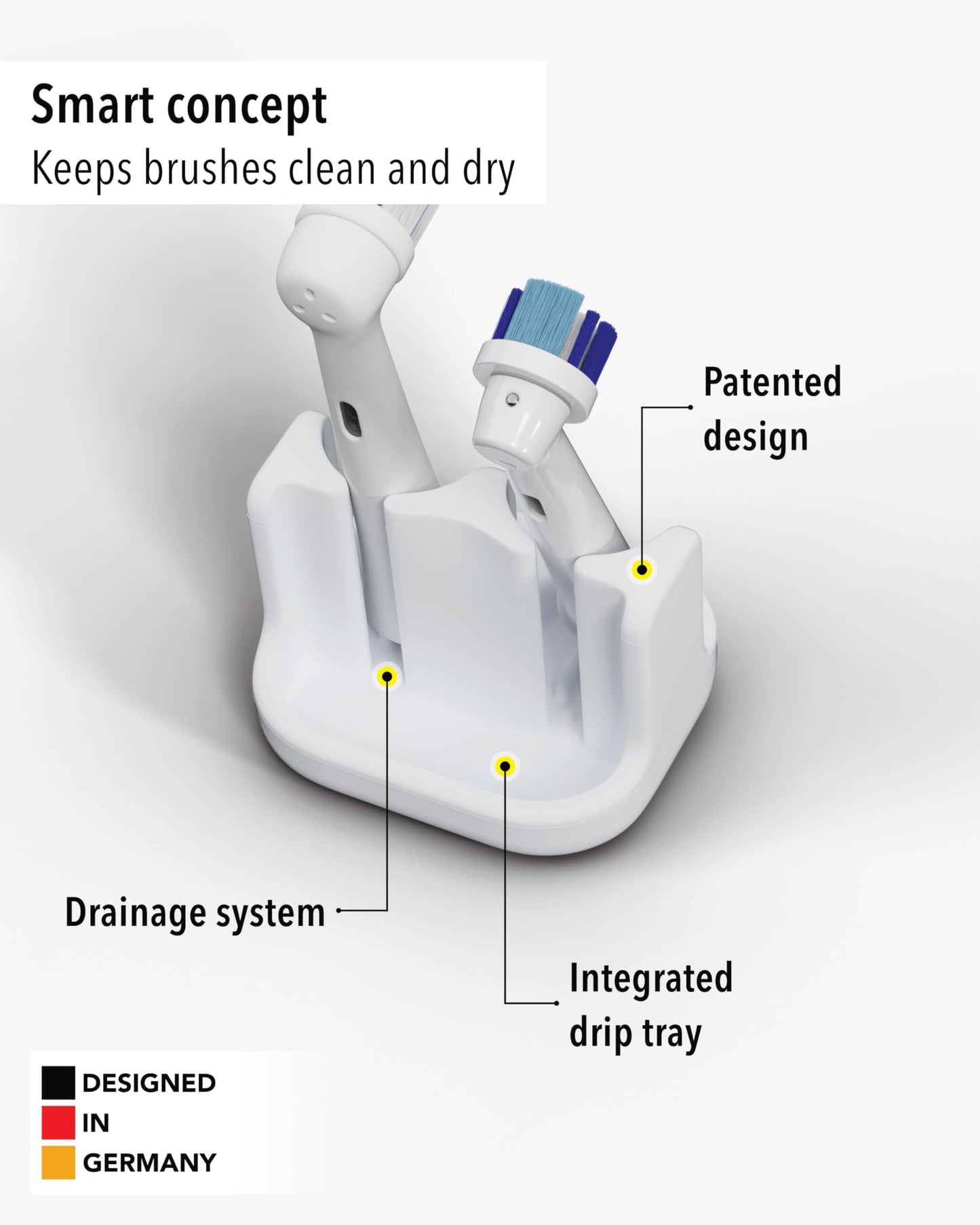 Qikfresh holder for 2 electric toothbrush heads (White)