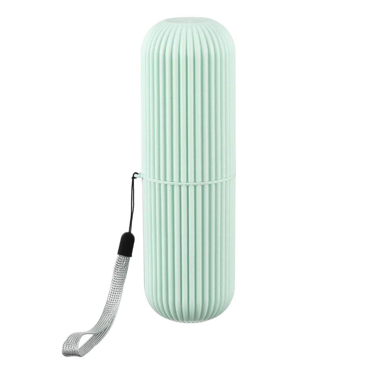 sourcing map 1Pcs Travel Toothbrush Case, 7.48 x 2.36" Portable Travel Toothbrush Holder with Stripe, Plastic Toothpaste Container for Bathroom, Gym