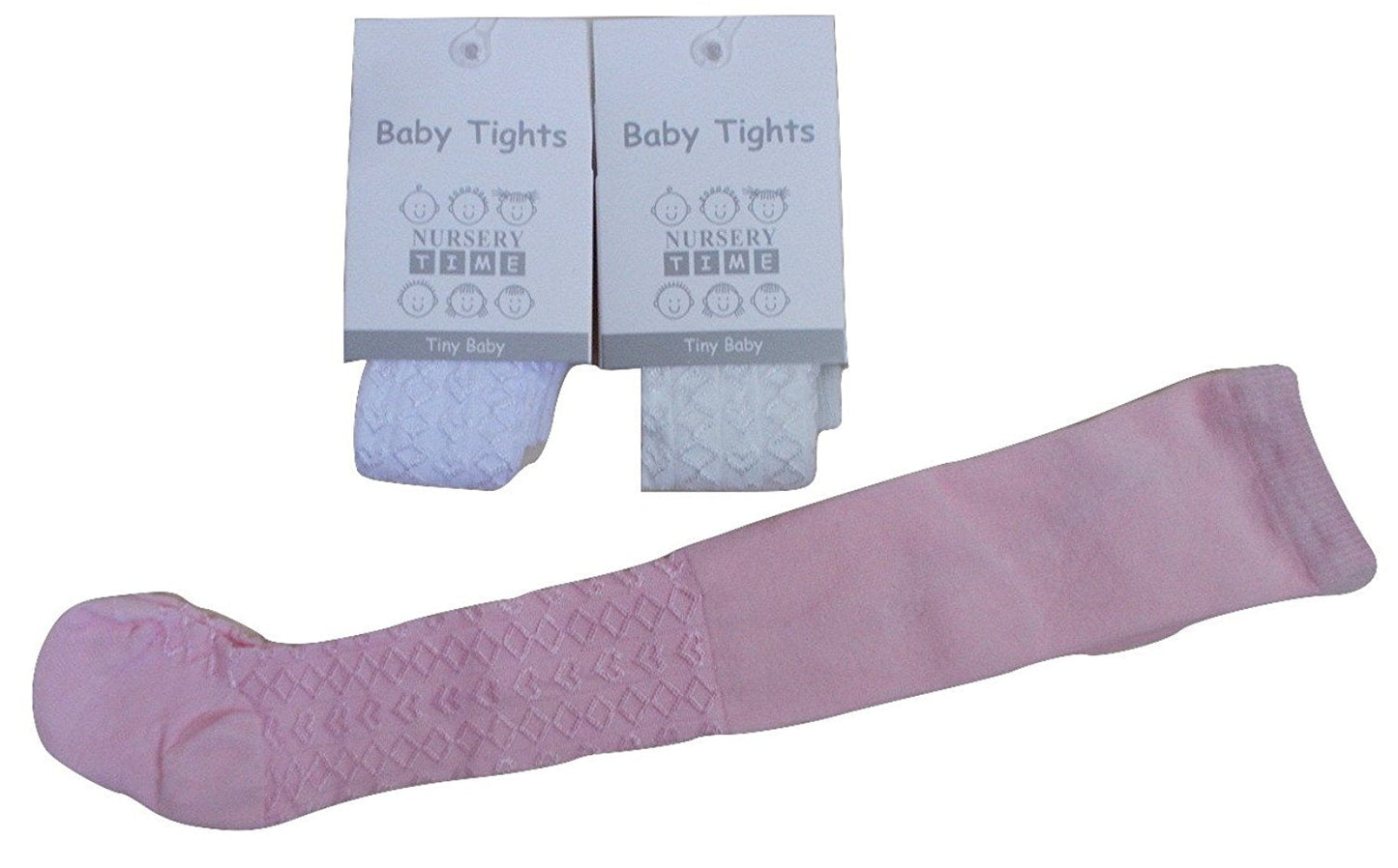 Tiny Baby Girls Tights, Small Baby, Premature Baby, Pink, White, Ivory