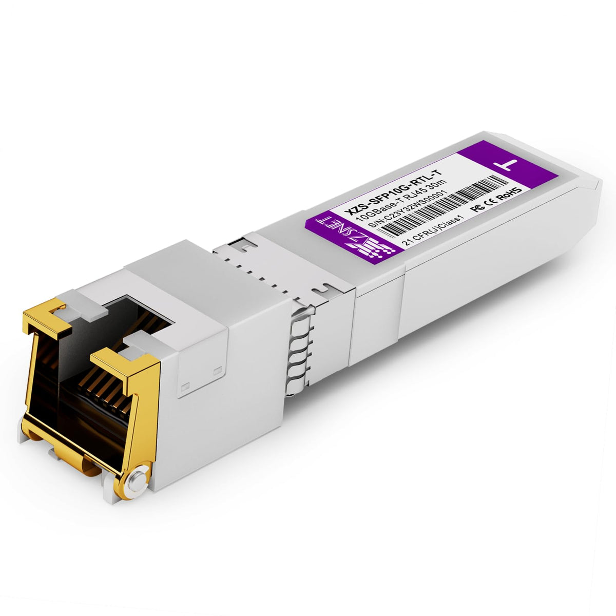 10GBASE-T SFP+ to RJ45 Transceiver, 1/2.5/5/10G Copper SFP+ to Ethernet Module Compatible with Cisco SFP-10G-T-S, Ubiquiti UniFi UF-RJ45-10G, Mikrotik