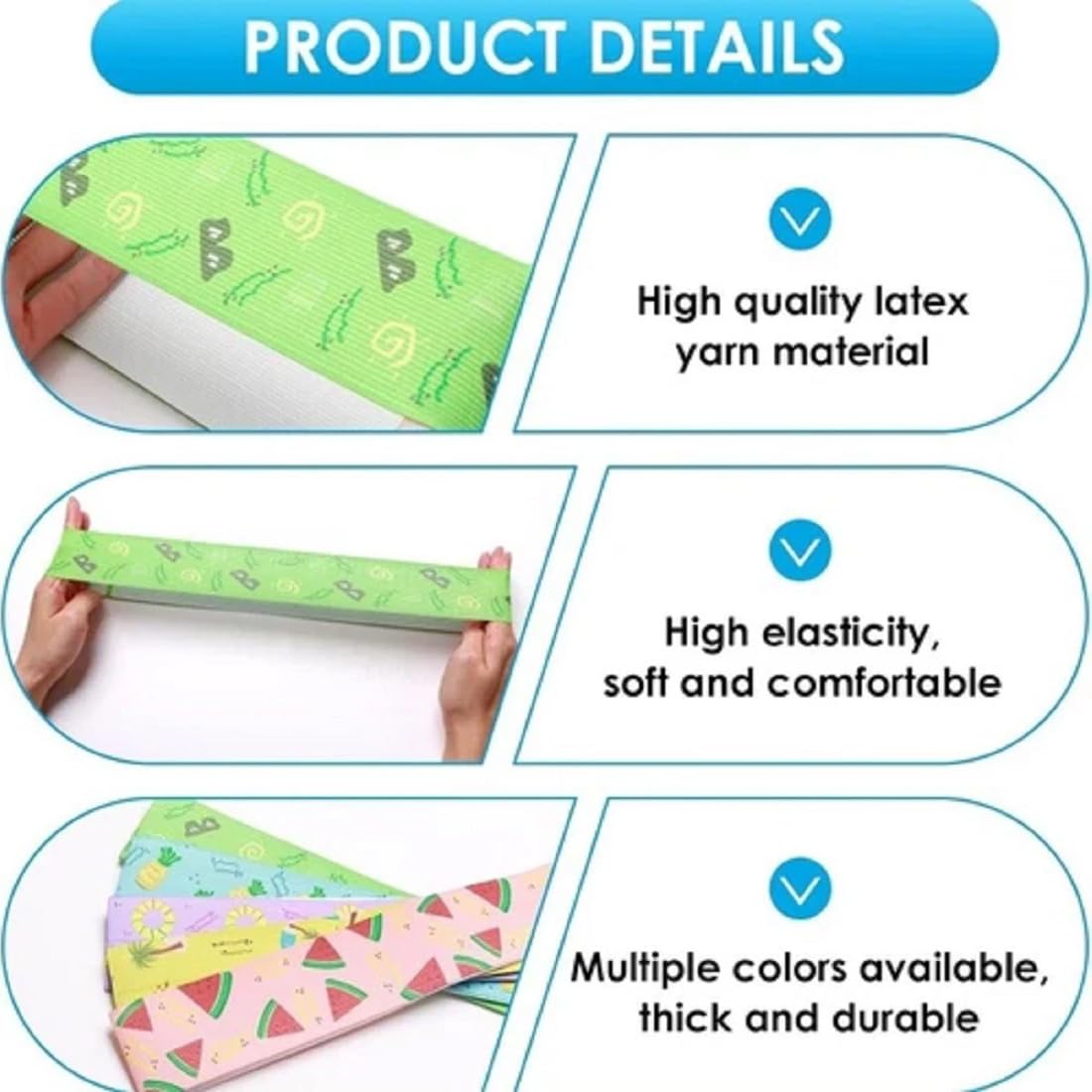 FiTspi 5Pcs Beach Towel Bands for Sun Loungers, Elastic Band for Sunbed Towel, Fixed Beach Towel Holder Sunbed Straps Holders