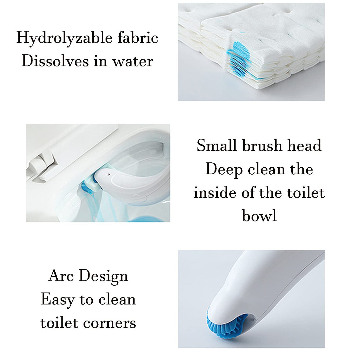 Disposable Toilet Brush, Toilet Cleaning System Starter Kit, Toilet Stick Refill Stains Removal, Bathroom Scrub Cleaning Supplies