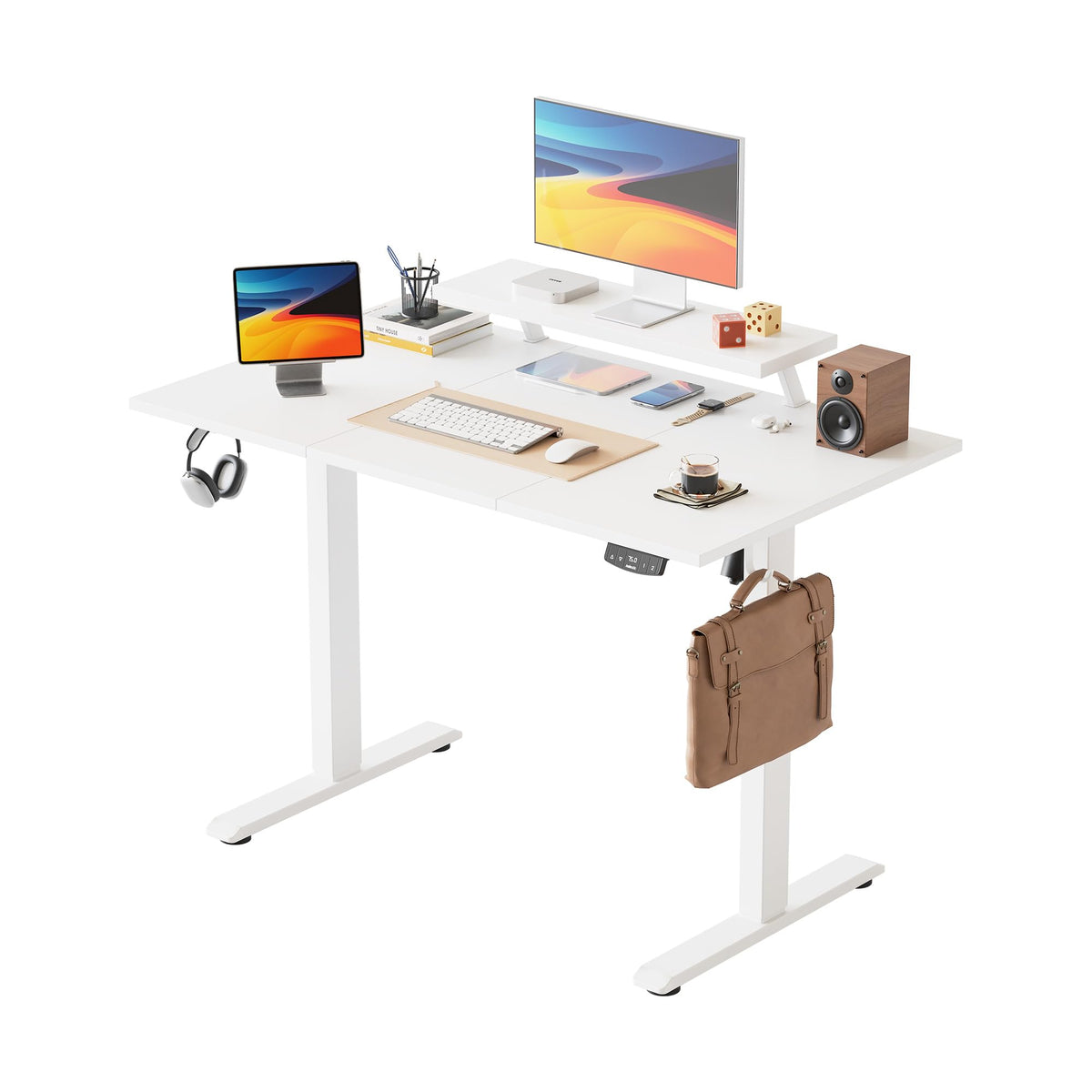 Agilestic Eletric Height Adjustable Desk, Movable Monitorstand, 120x60cm