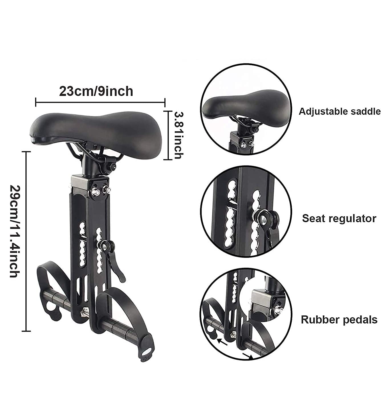 Kids Bike Seat for Mountain Bikes, Detachable Front Mounted Bicycle Seats for Children 2-5 Years Old (Seat & Handle) (Seat & Handle) (Seat & Handle)