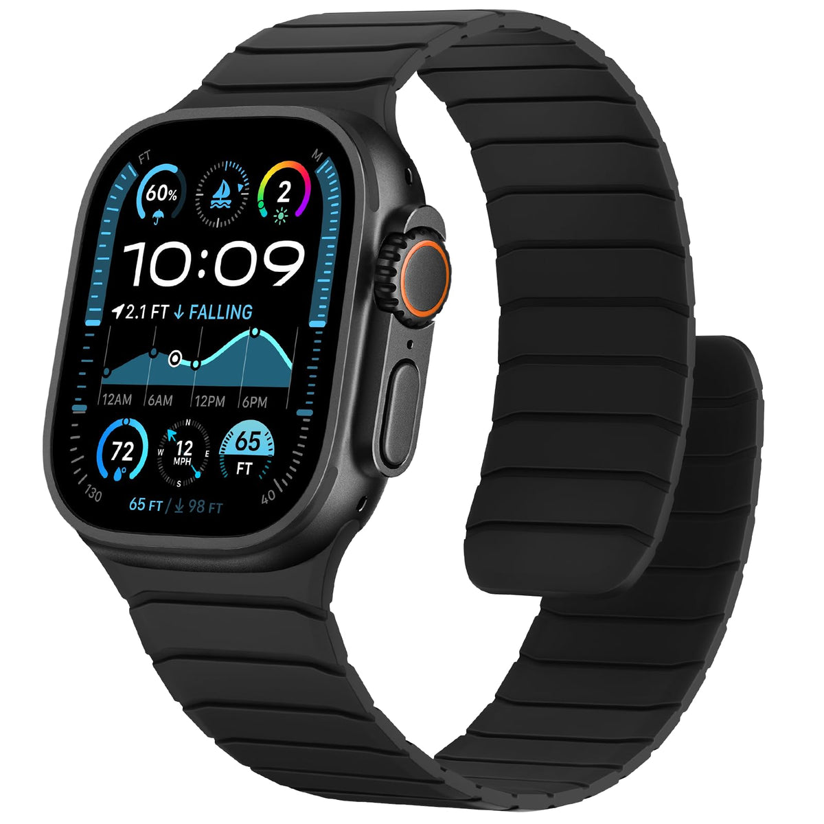 Sixmoat Magnetic Silicone Straps Compatible with Apple Watch 49mm 46mm 45mm 44mm 42mm, Sport Wristband for Men Women Compatible with iWatch Ultra3 2 1