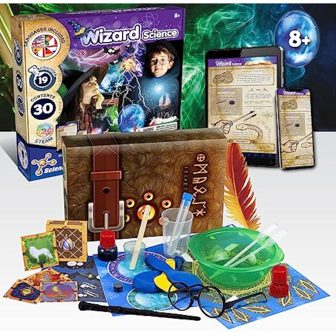 Science4you Wizard Science for Kids 8+ Years - Magic Set with 19 Activities: Make a Crystal Ball and use your Magic Props, Wizard Game with Magic Wand - Educational Science Kits for Kids 8+ Years