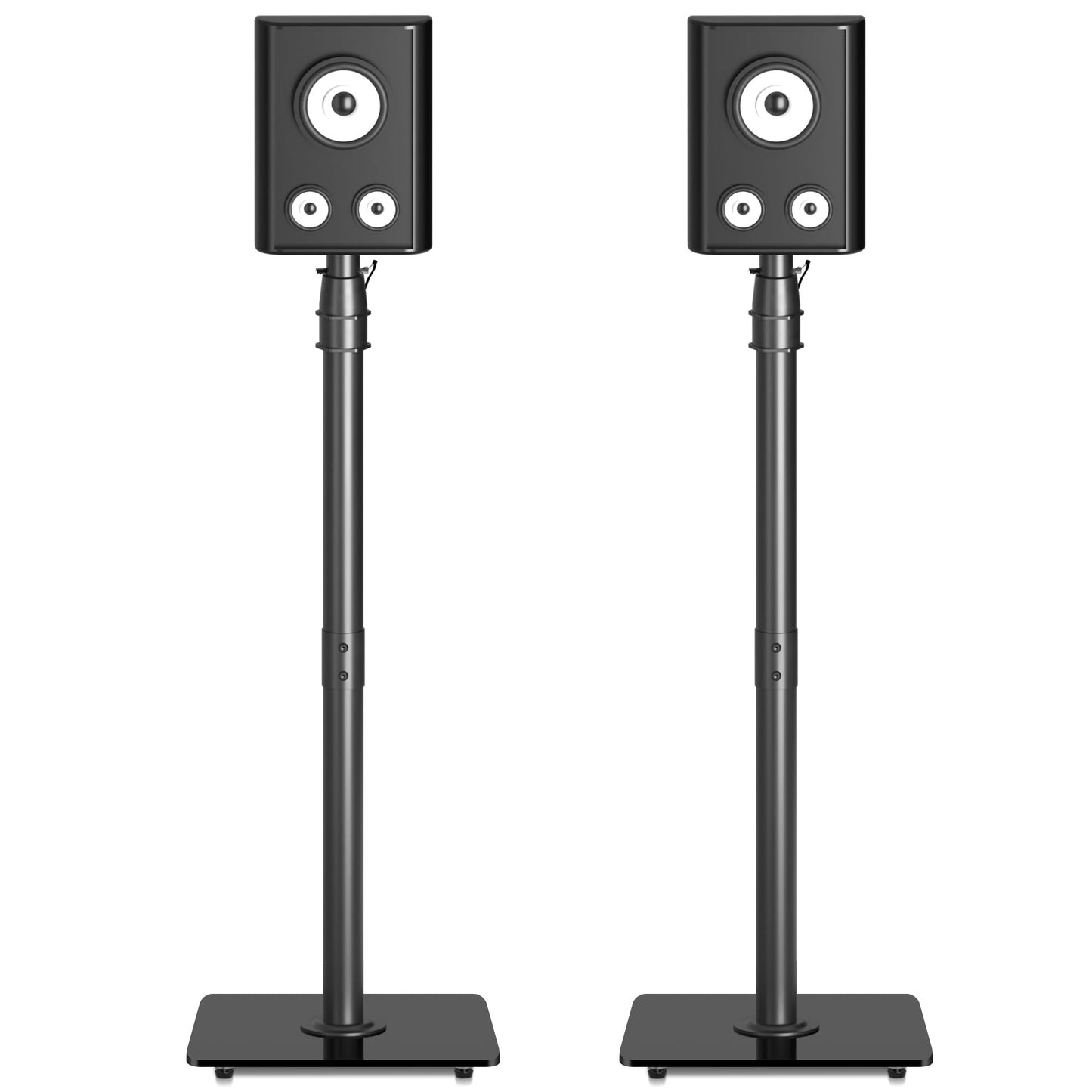suptek Heavy-Duty Floor Standing Speaker Stands Pair | Anti-Tip Rear Surround Sound Stands for Bose, JBL, Sony | 86-113cm Height Adjustable, 10kg
