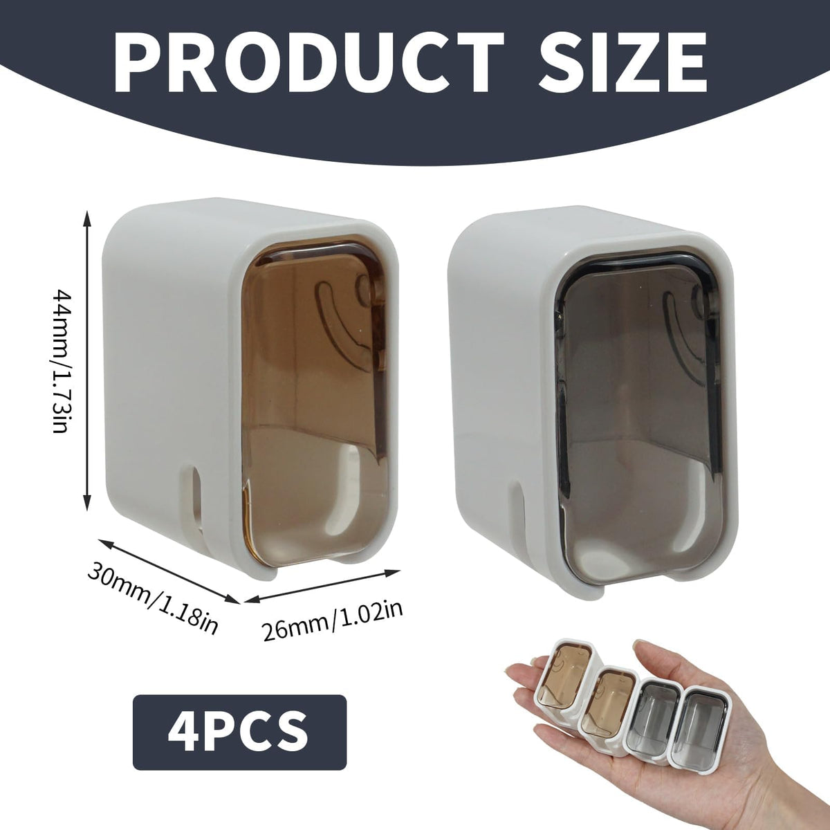 4Pcs Toothbrush Holder Wall Mounted Toothbrush Head Holder Cover Durable Dust Free Organizer for Adults Kids Space Saving Bathroom Accessory