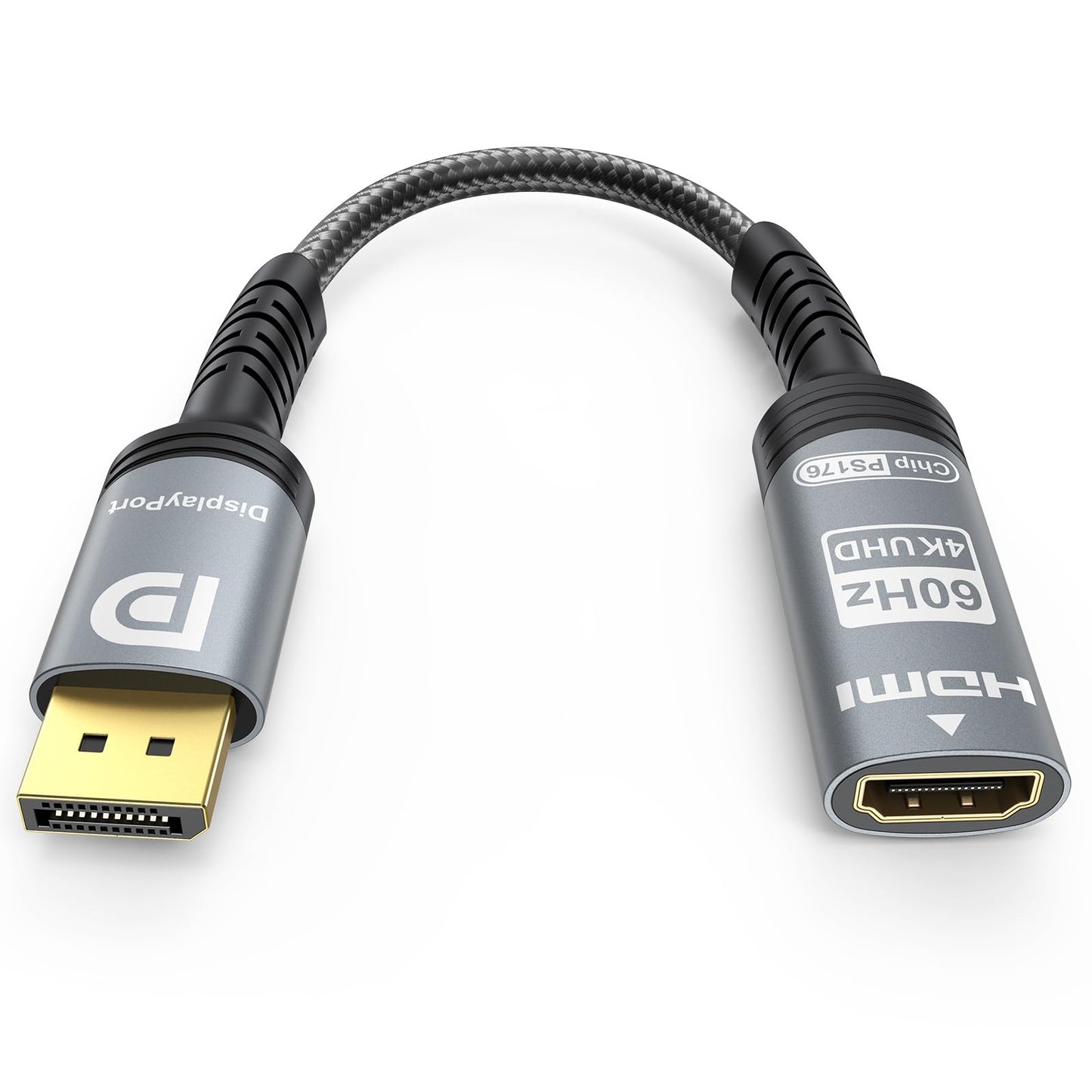 Ubluker 4K 60Hz DisplayPort to HDMI Adapter, Premium IC:PS176 DP to HDMI Extension Cable Male to Female 4K 60Hz 2K 165Hz 144Hz 120Hz 60Hz Support UHBR