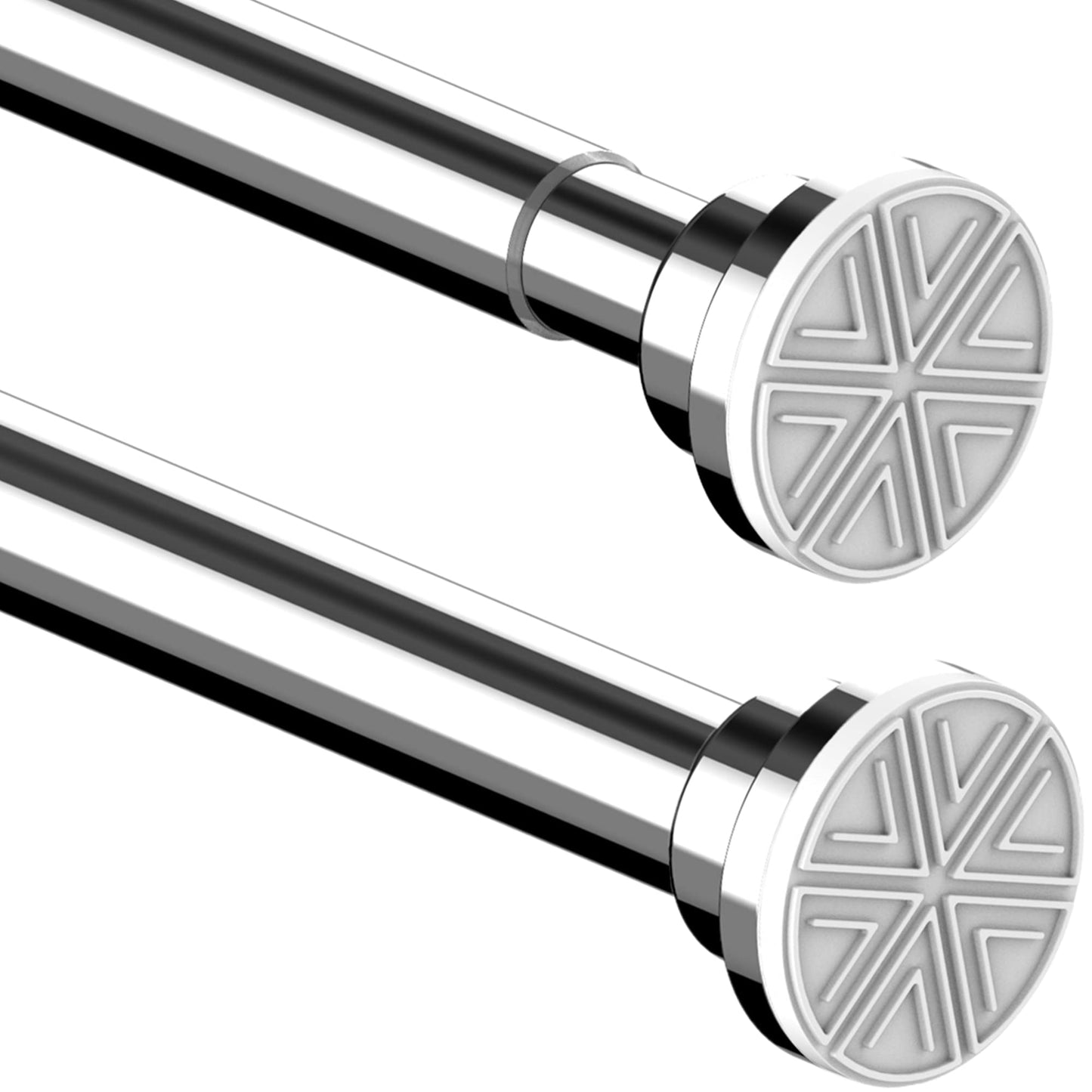 Tension Rod Curtain Poles No Drilling Shower Curtain Rail Extendable Stainless Steel Shower Curtain Pole No Drill Curtain Pole for Bathroom, Window
