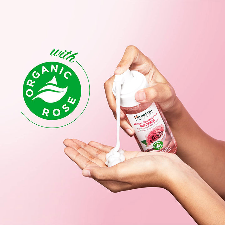 Himalaya Rose Radiance Micellar Foaming Face Wash Gentle Cleansing & Radiant Glow for All Skin Types 150 ml/5.07 oz