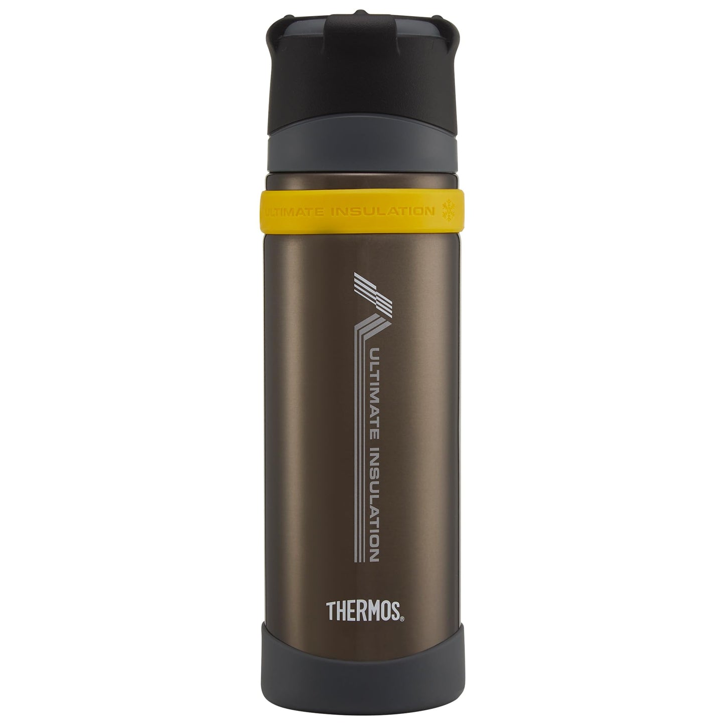 Thermos - Charcoal Ultimate Flask (500ml), Reusable Insulated Stainless Steel Thermal Coffee Cup for Hot or Cold Drinks, Vacuum Sealed Water Flask