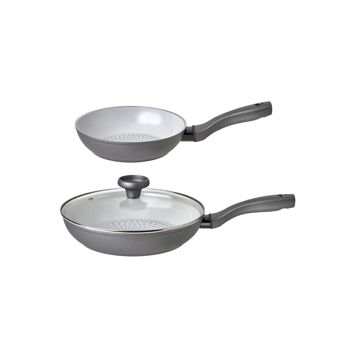 Prestige Earth Pan Ceramic Frying Pan Set Non Stick - 28cm Frying Pan with Lid & 20cm Frying Pan, Non Toxic Cookware, Induction Ready, Dishwasher