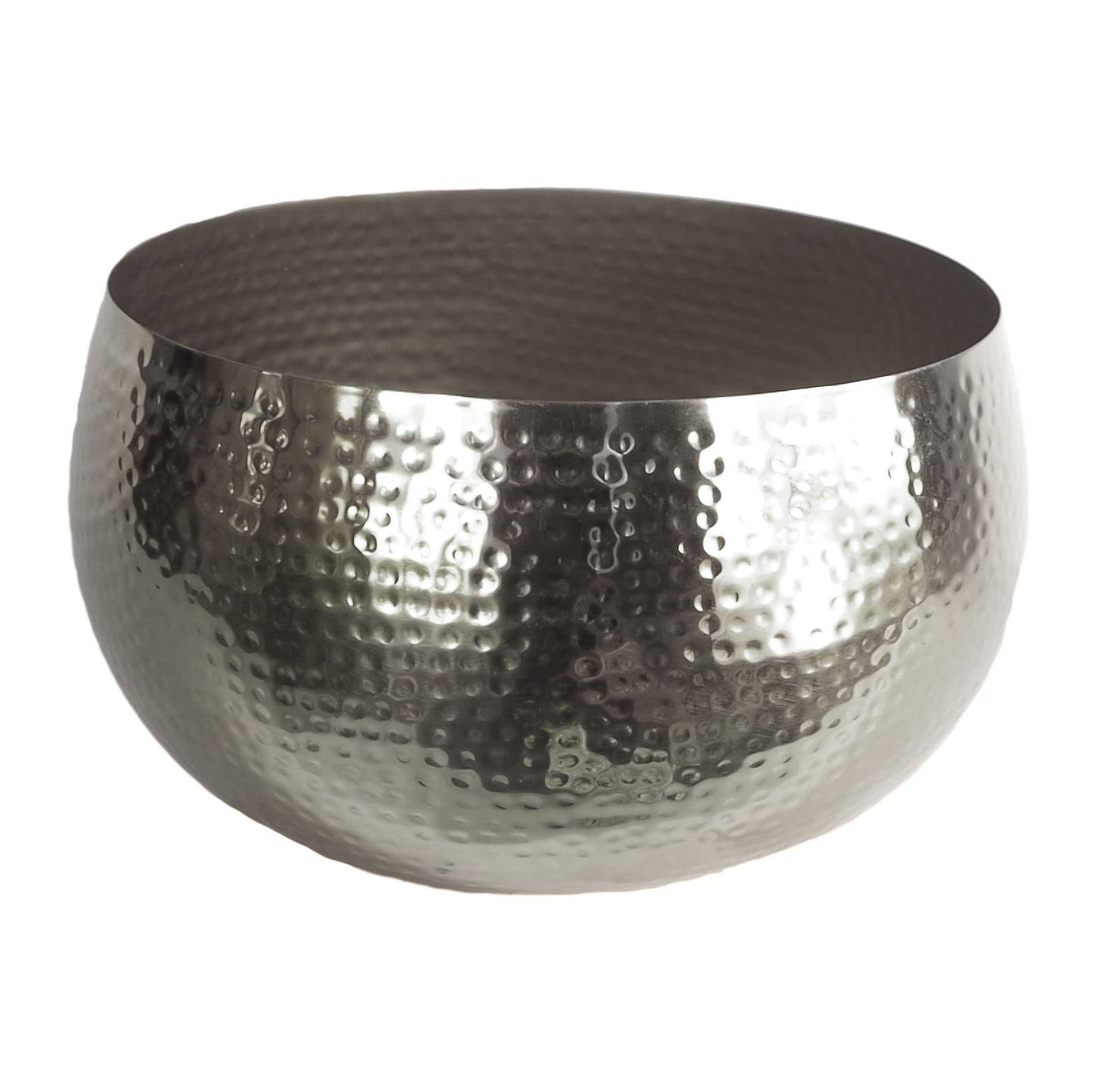 Leaf Large Straight Edge Hammered Metal Bowl, Silver, 32 x 20 cm LEAF-7306B