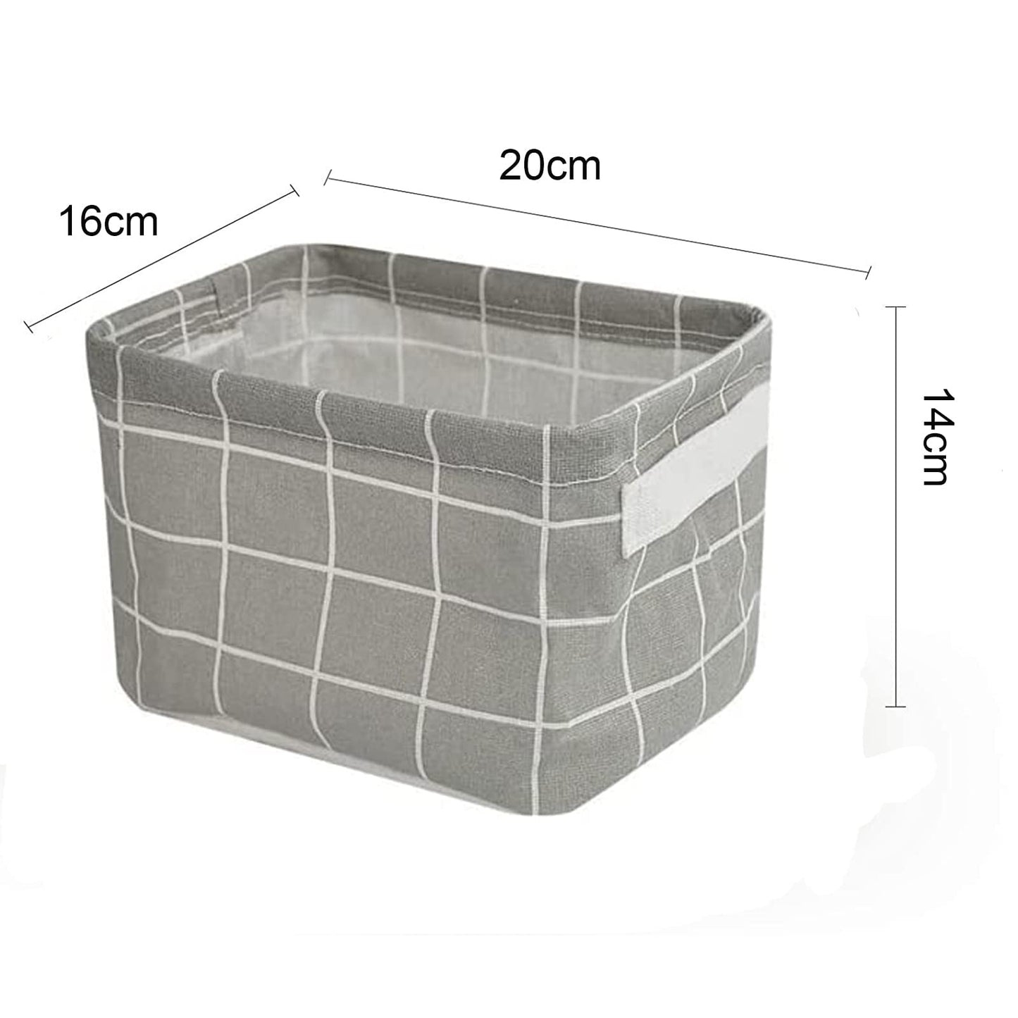 JEOPKO 4 Packs Fabric Storage Basket Organizer with Handles, Foldable Waterproof, Small Baskets and Household Square Mini Box, box.