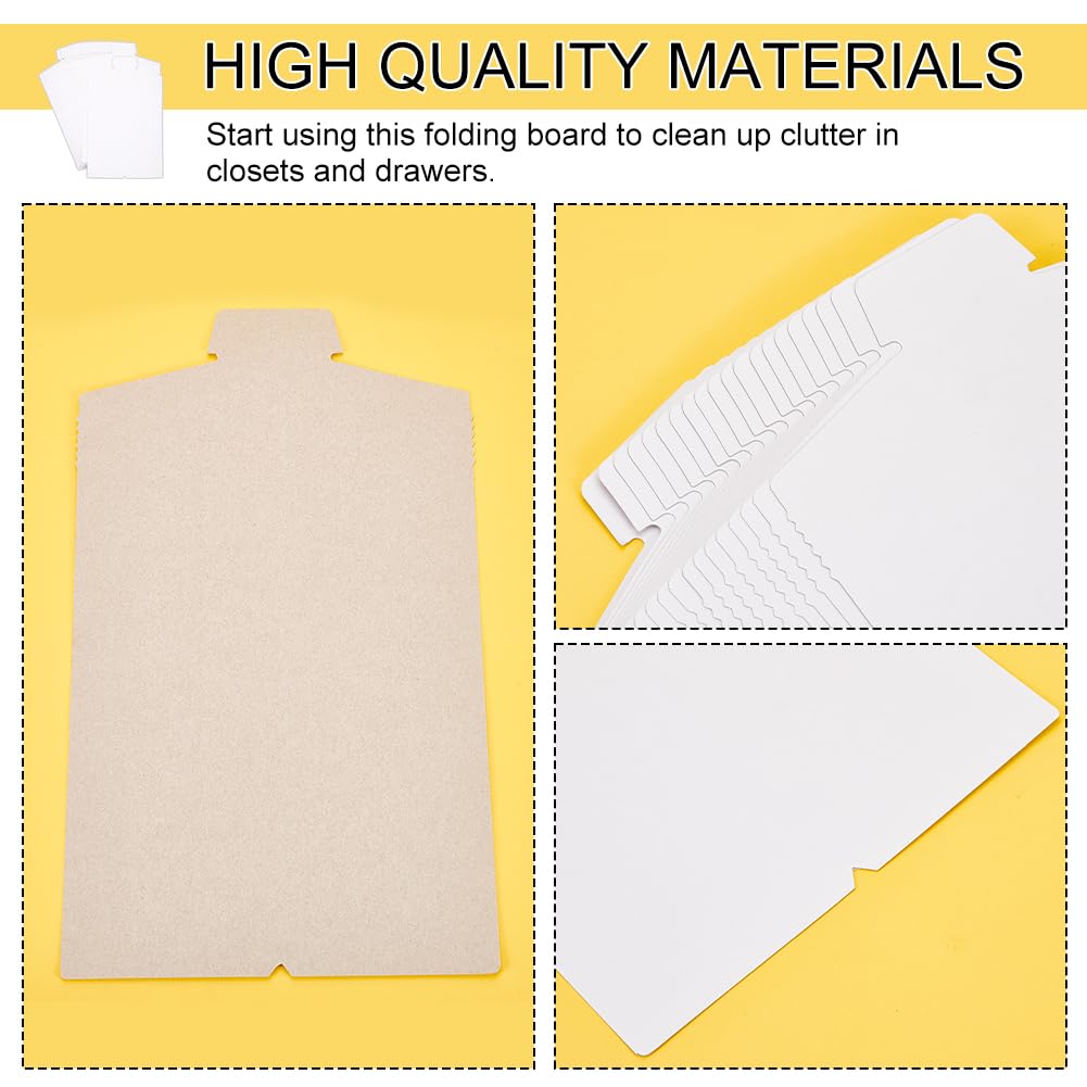 BENECREAT 20 PCS White Cardboard Shirt Inserts, Folding Form for Packaging, Shirt Shirt Inserts for DIY Crafts and Packaging, Organising Clothes