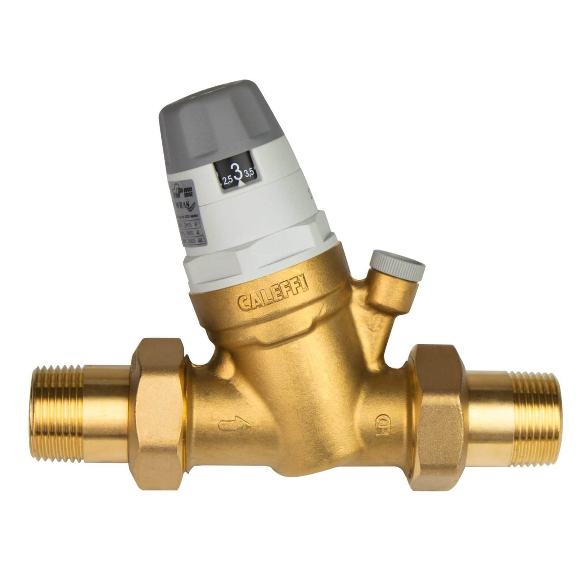 Caleffi Water Pressure Regulator 1/2 Inch DN15 Pressure Reducer for Water with able Cartridge and Pressure Gauge, Pressure Reducing Valve, Pressure