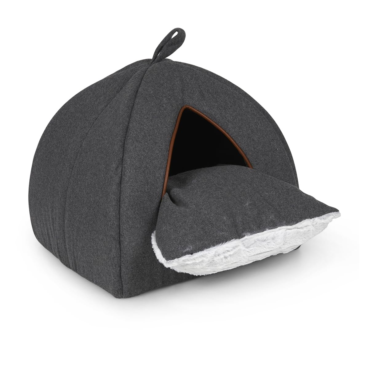 Petface Graphite Grey Felt Igloo Cat Bed