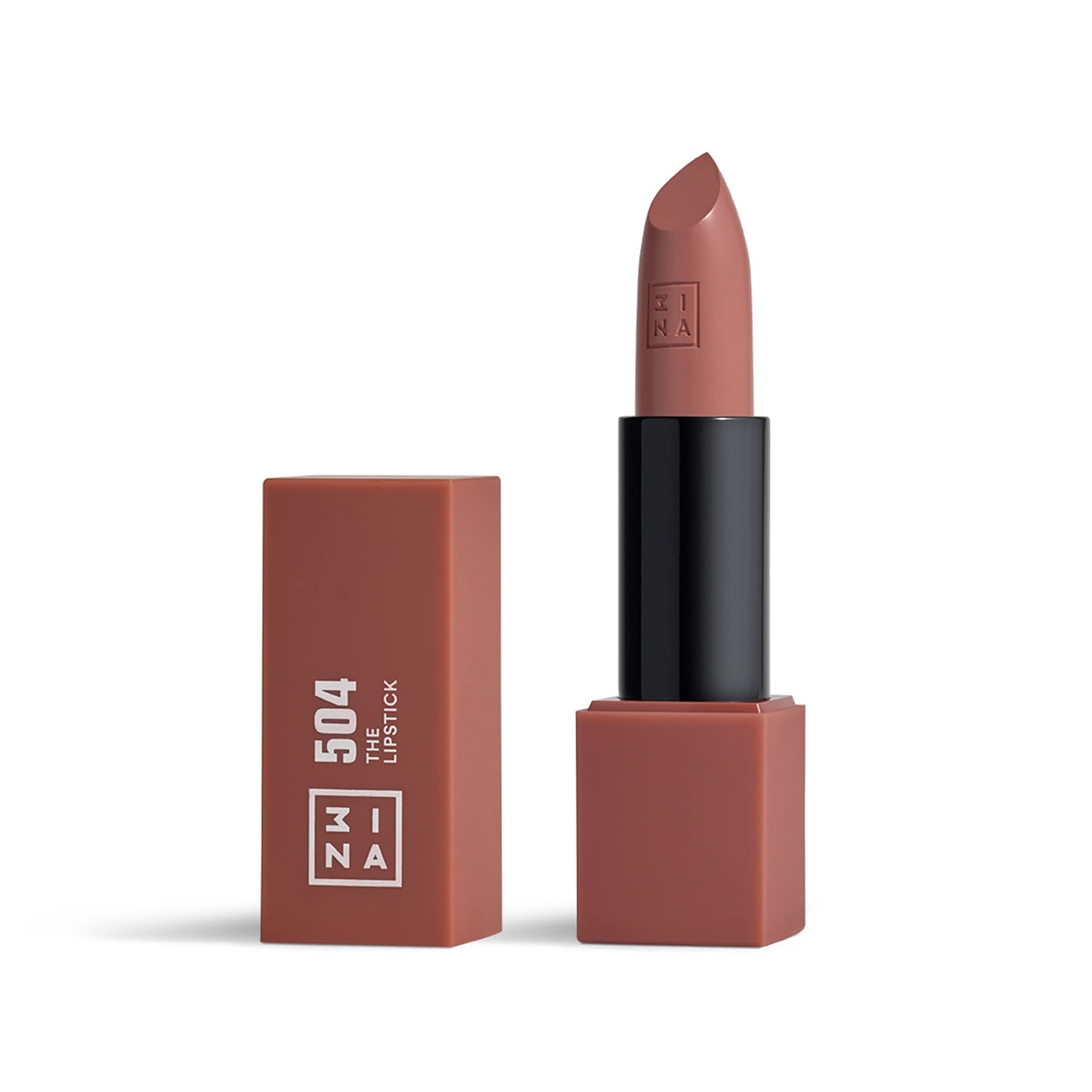 3INA MAKEUP - Vegan - The Lipstick 504 - Red clay - Highly Pigmented Shades - Moisturizing Creamy Texture - Smooth Formula - Intense Color - Shiny