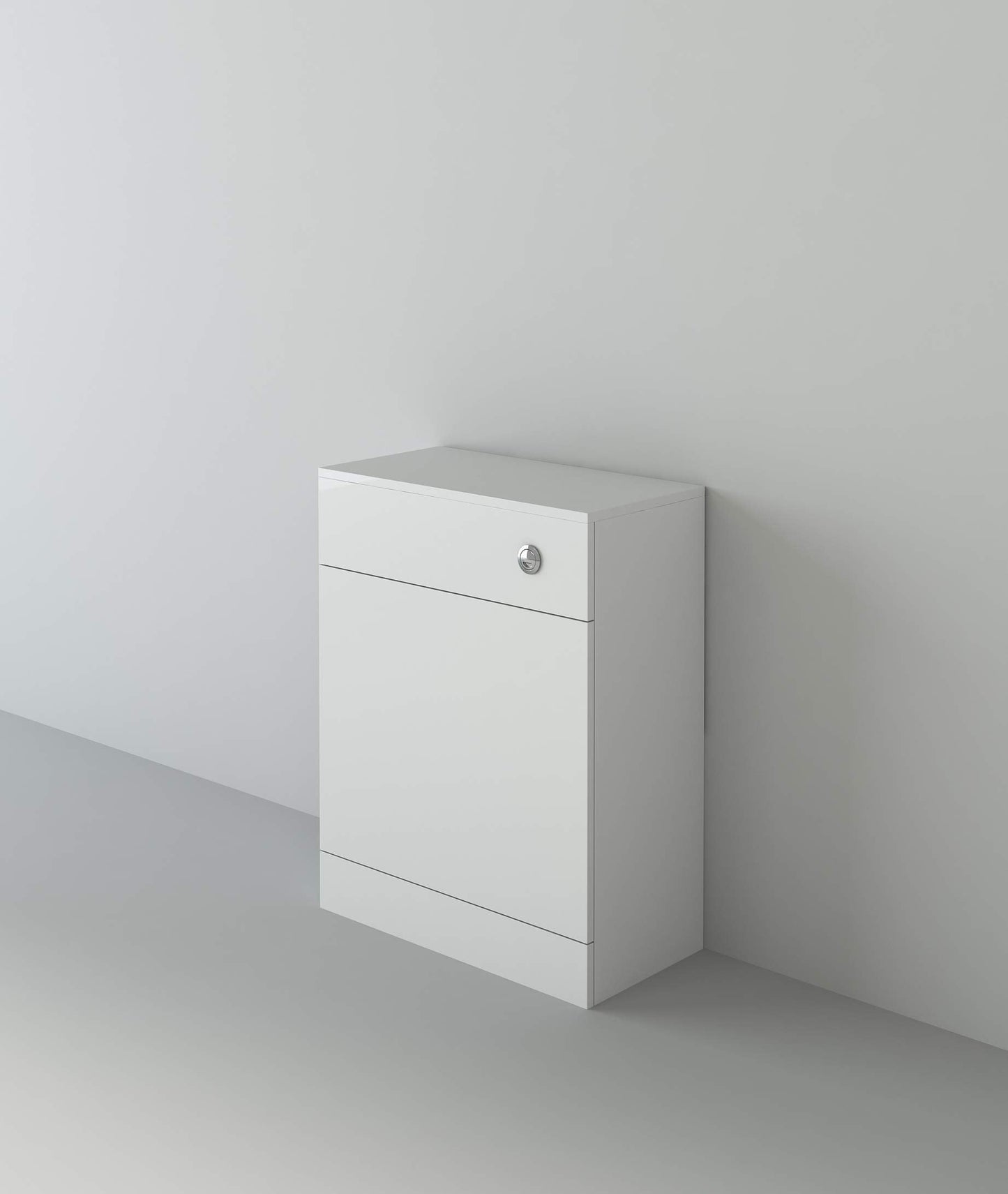 VeeBath Linx BTW Back to Wall WC Toilet High Gloss White Bathroom Furniture Concealed Cistern Cabinet Unit - 600 x 300mm