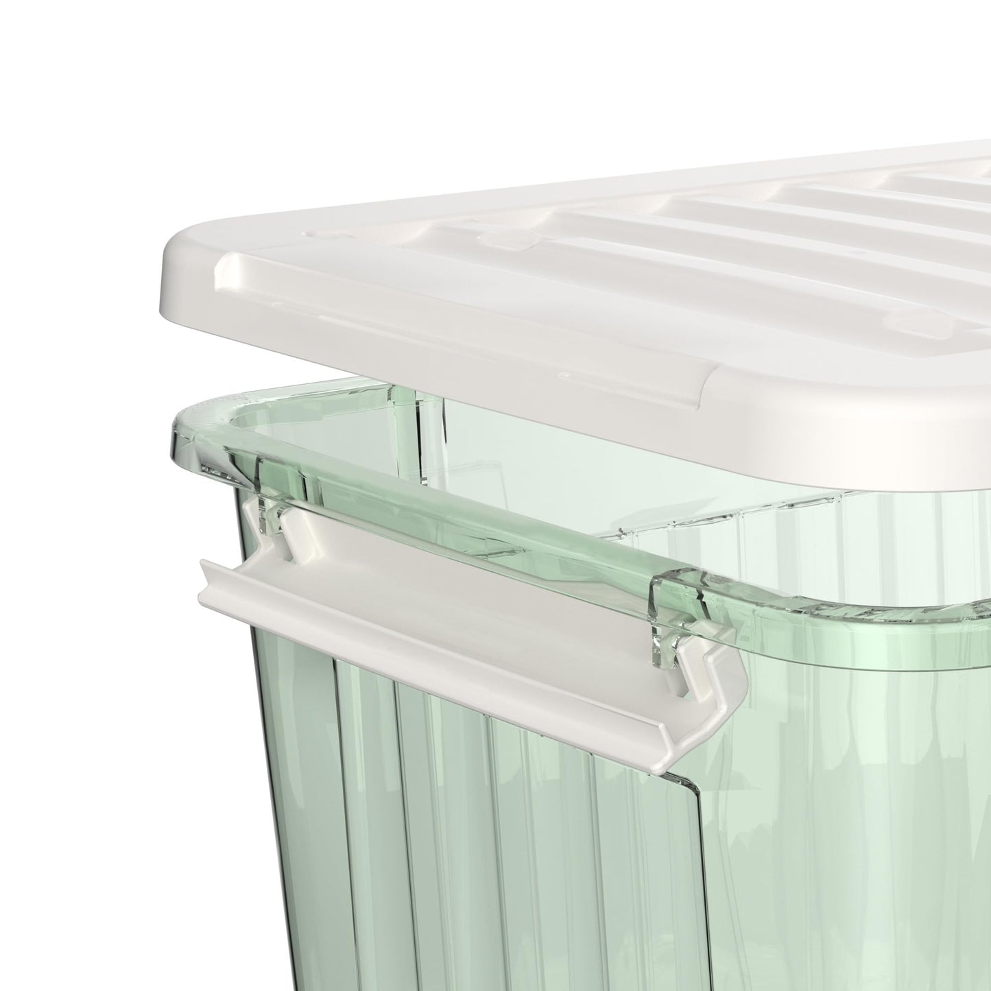 Cetomo 55L*3 Plastic Storage Boxes with Wheels, Lidded Storage Box with Secure Side Latches, PP Nestable and Stackable Clear Organizer for Home