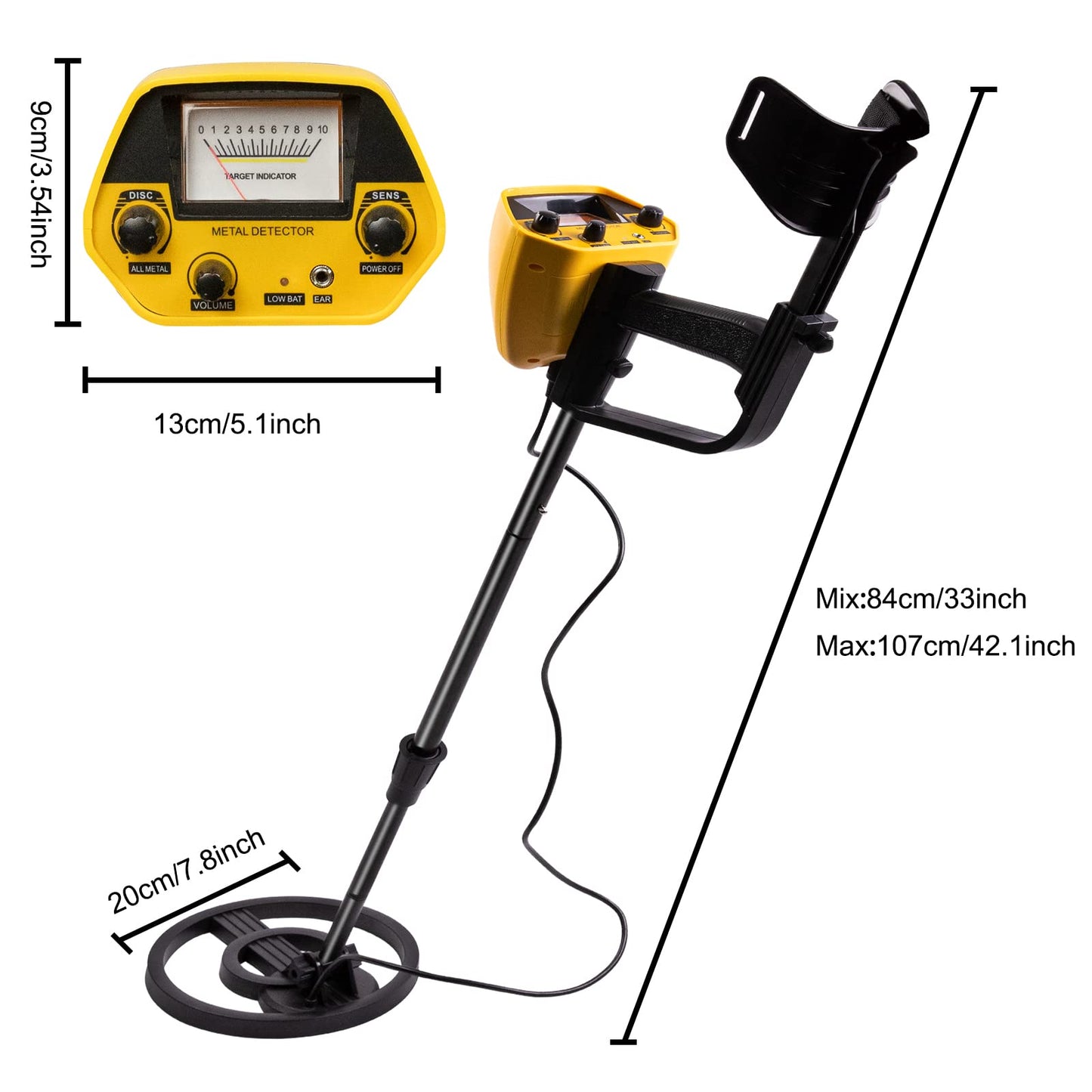Voilamart Metal Detector Waterproof for Adults and Kids, Bounty Hunter Gold Digger Metal Detector with High Accuracy Adjustable Pointer Display, for