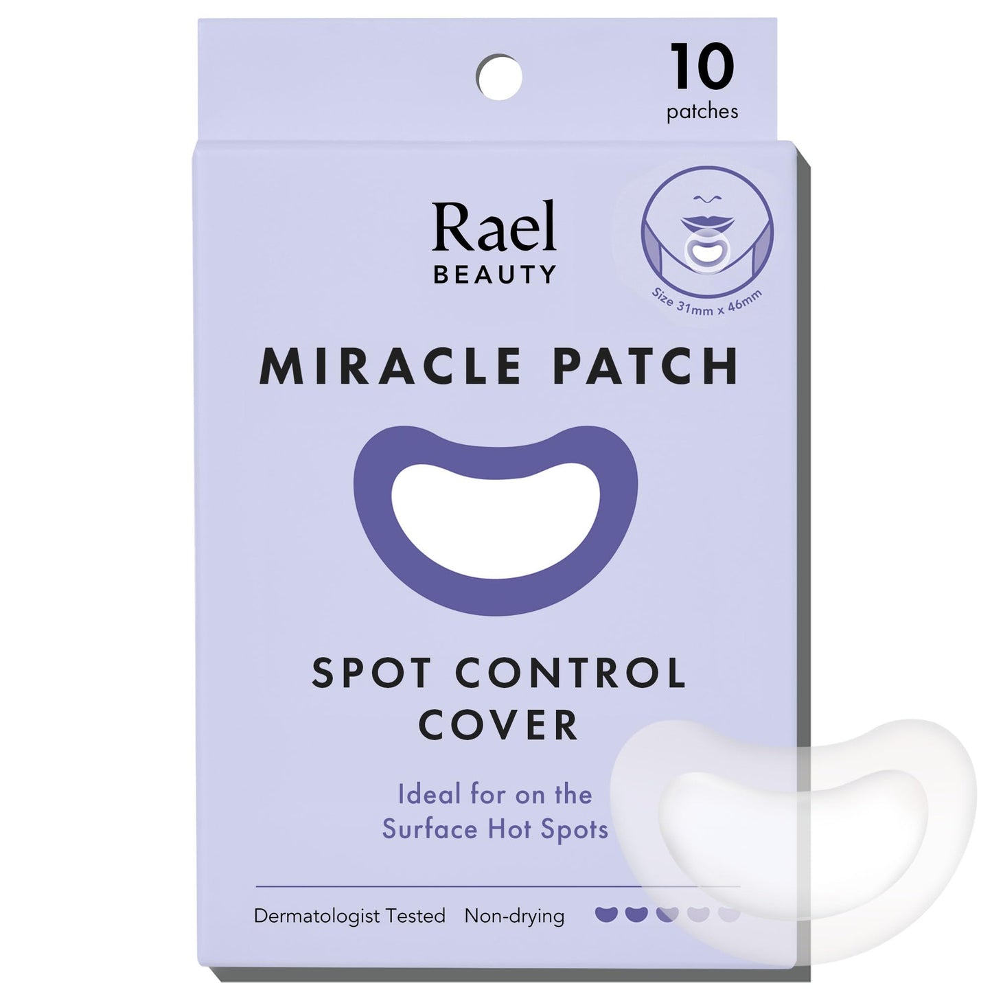 Rael Pimple Patches, Miracle Large Spot Control Cover - Large Size for Chin Cheek Nose, Korean Skincare, Hydrocolloid Acne Spot Treatment Patch, Vegan