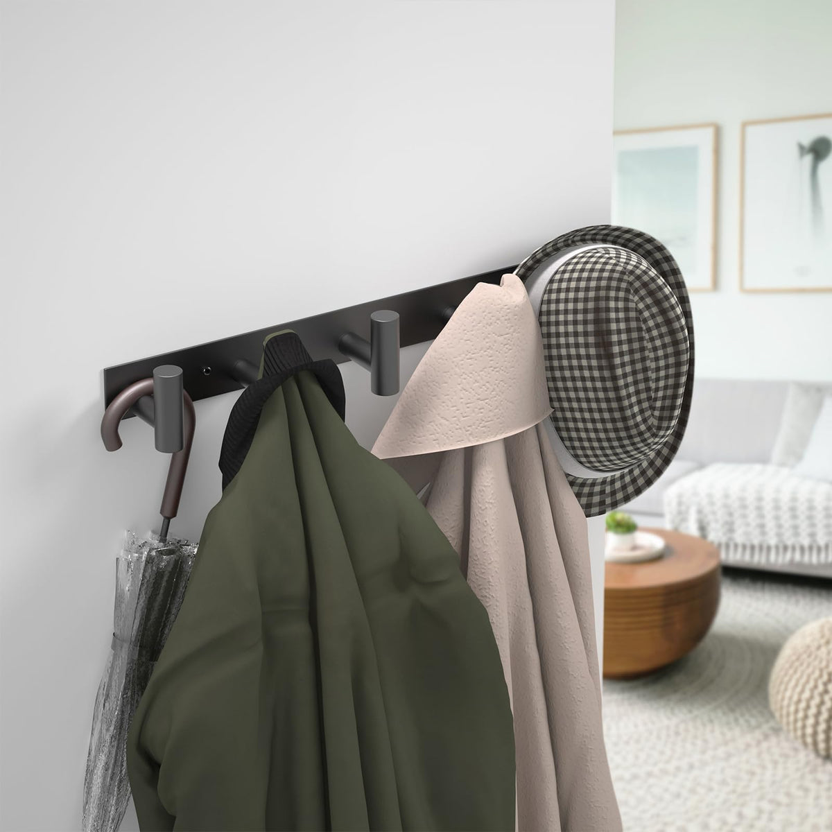 WUIVIUT Heavy Duty Hook Clothes Rack Stainless Steel T-Shape Coat Hook, 14.76 Inch Hooks for Hanging, 37.5 cm Wall Hook Ideal for Bathroom,Bedroom