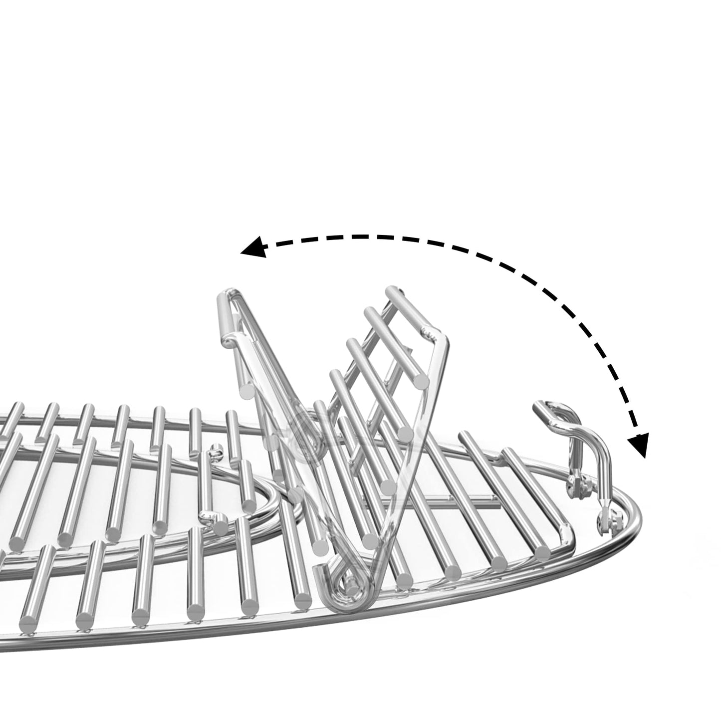 onlyfire Stainless Steel Cooking Grate,BBQ Grill Grate With Diameter 21.5",Double Side Opening with Detachable Handle,for Weber Gourmet BBQ System