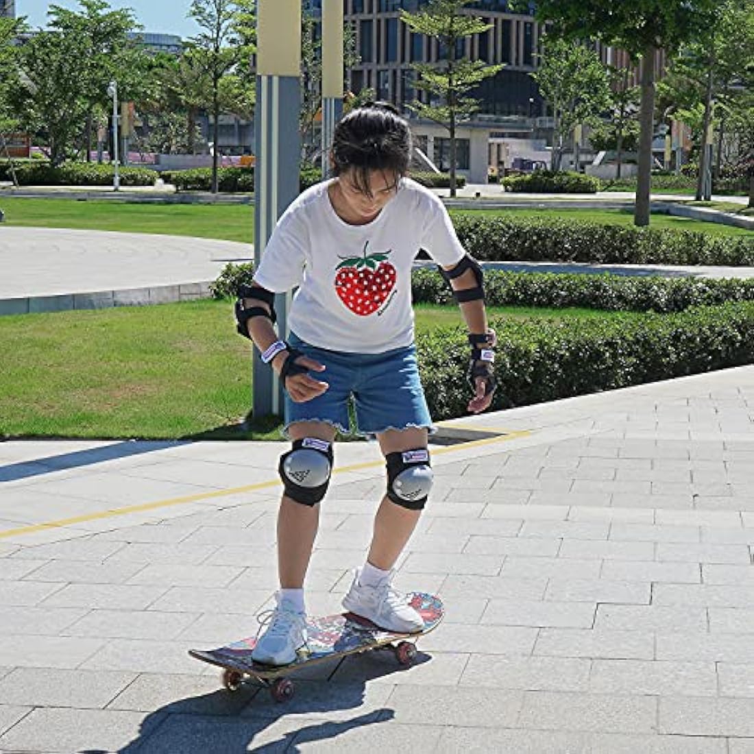 Youth/Kids Knee Pads Elbow Pad Wrist Guards Protective Gear Set for 3-15 Years Child Roller Skates Skateboard Inline Rollerblading Cycling BMX Bike Skating Scooter Riding and Other Outdoor Sports