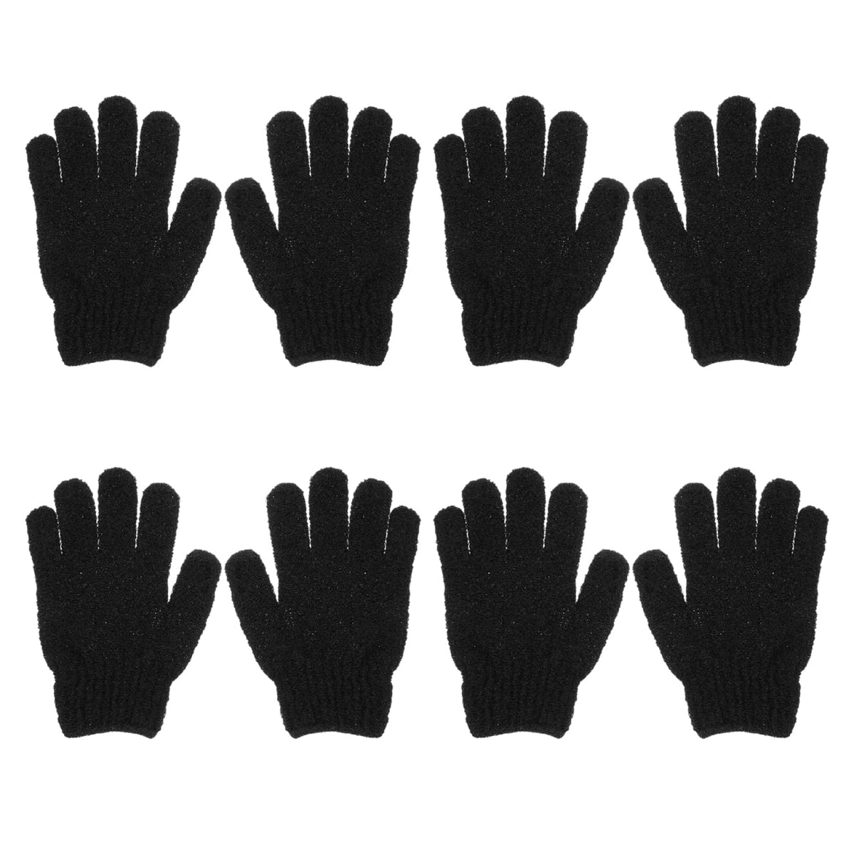 Healifty Exfoliating Gloves Black Shower Gloves Body Exfoliation Mitt Scrubbers Bath Gloves for SPA Home Bathroom Hotel 4 Pairs (Black)