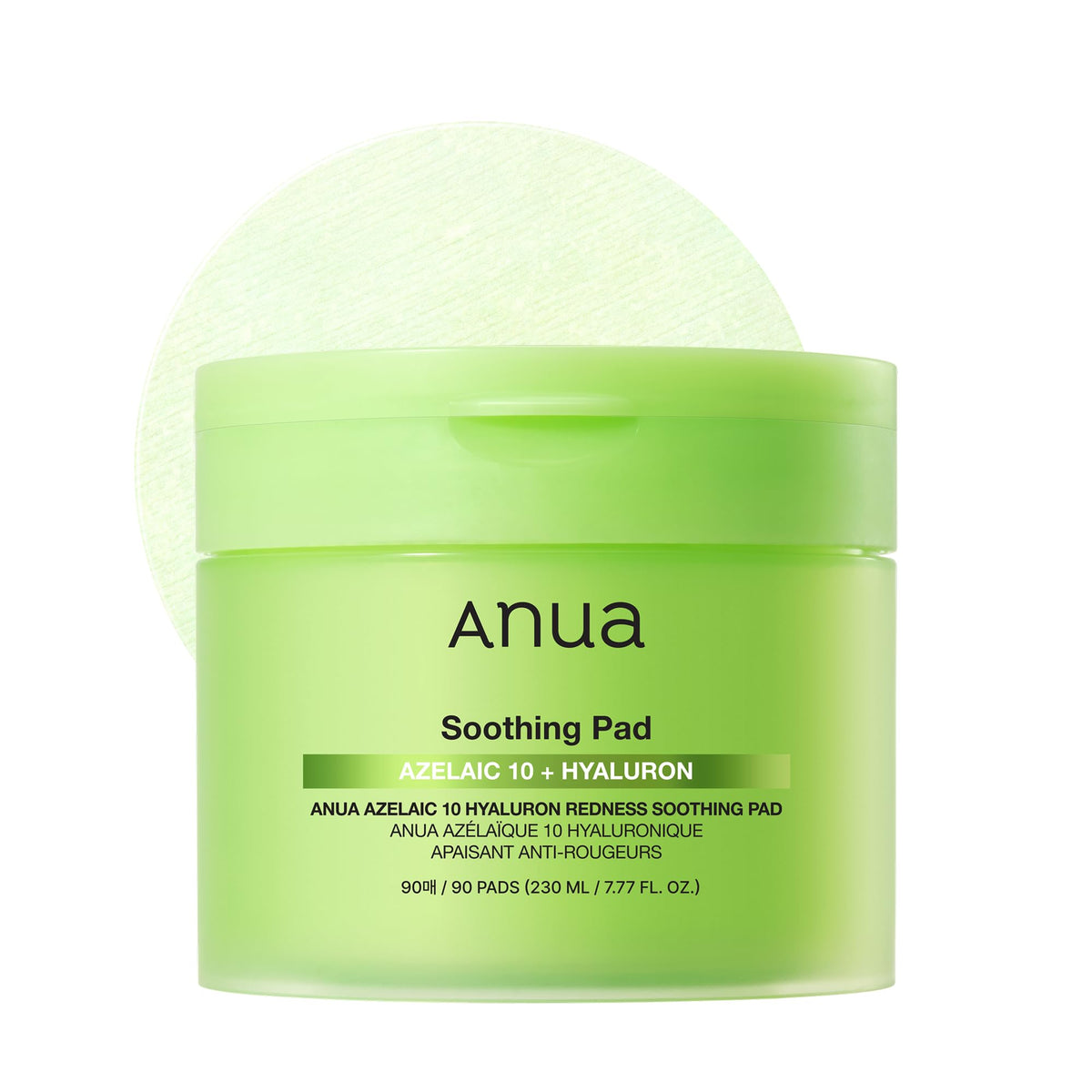 ANUA Azelaic 10 Hyaluron Redness Soothing Pads, Troubled & Spot Care with Korean toner pads, Quick & Easy Stretchable Facial Mask with Azelaic acid,