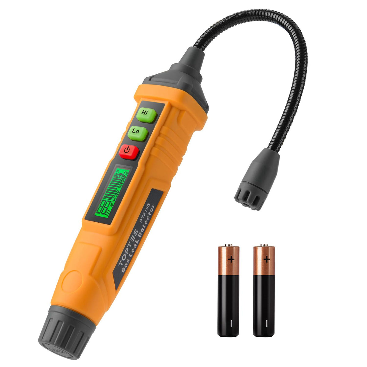 TopTes PT210S Gas Leak Detector, Natural Gas Detector with 10cm Probe, Propane Leak Detector Locating Combustible Gases Like Natural Gas, Methane for