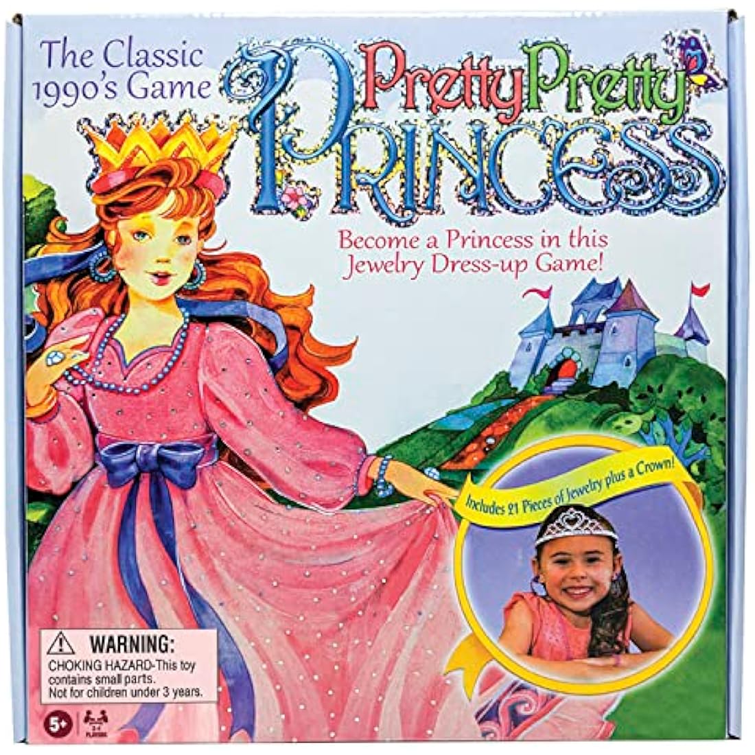 Pretty, Pretty, Princess with 1990's Artwork by Winning Moves Games USA, a Delightful Jewelry Dress-Up Game for 2-4 Players, Ages 5 and Up (1222)