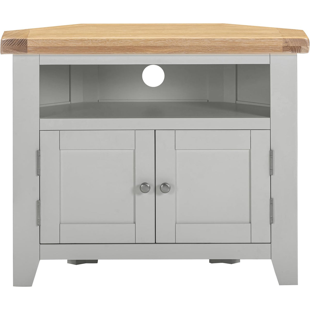 Seconique Windsor Corner Tv Unit in Pebble Grey/Oak