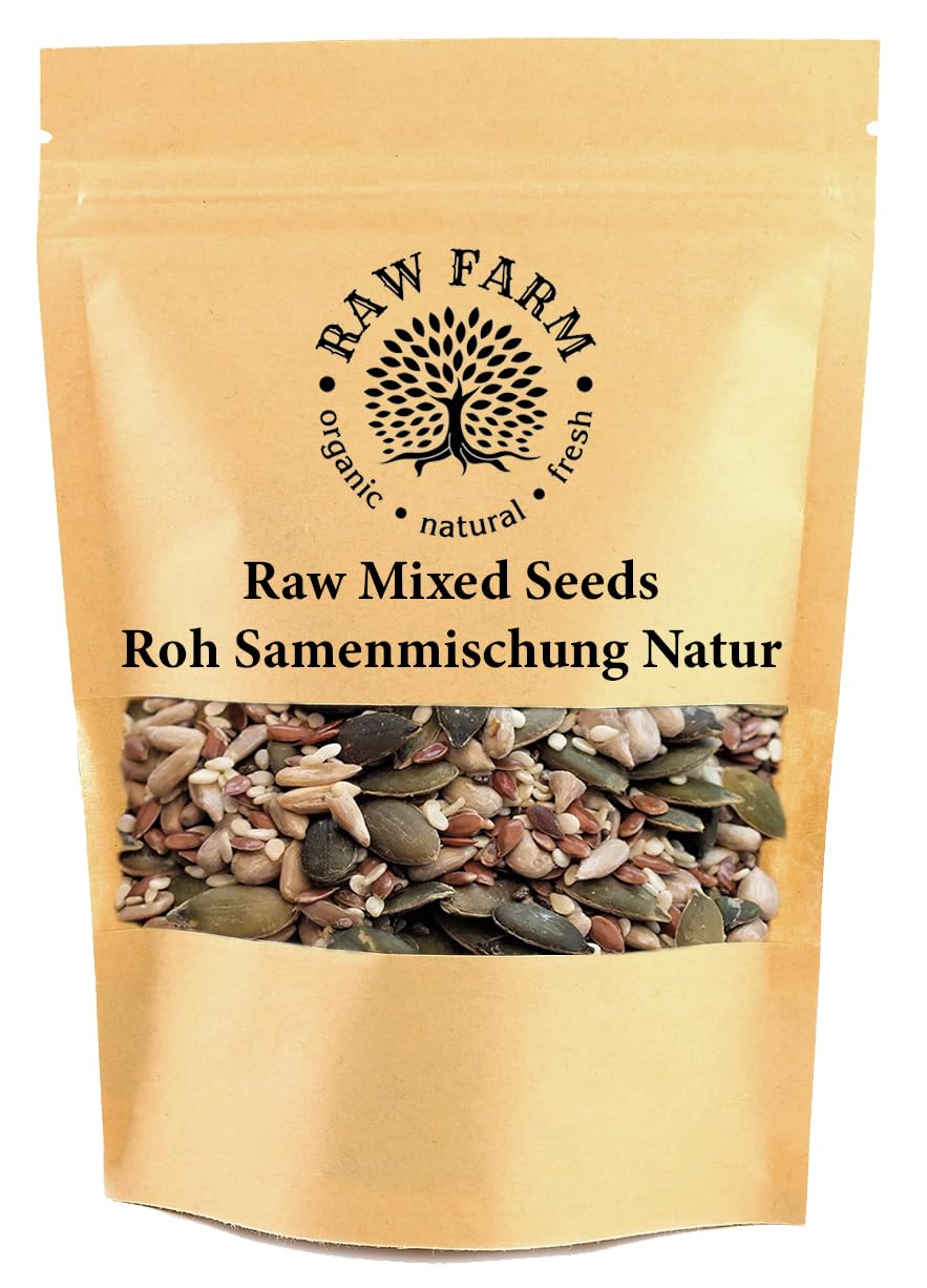 1 kg Raw Seeds Mix ? Pumpkin, Sunflower Kernels, Flaxseed, Pine Nuts & Hemp Seeds ? Gluten & Soya Free - High in Fibre & Protein ? Ideal for