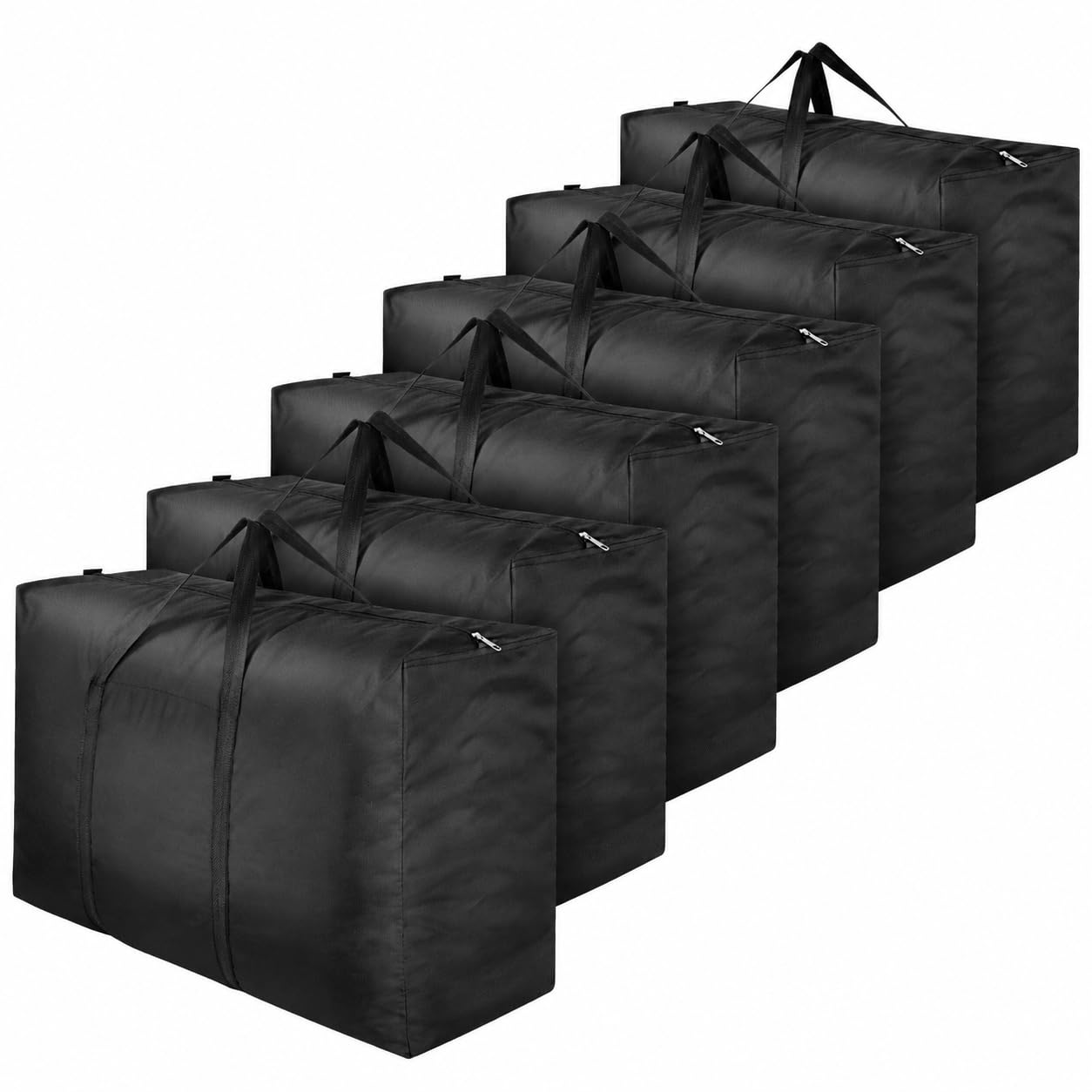 6 Pack 110L Large Storage Bags, 600D Oxford Fabric Moving Bags Heavy Duty, Tear-Resistant Clothes Storage Organizers for Closet, Bedding