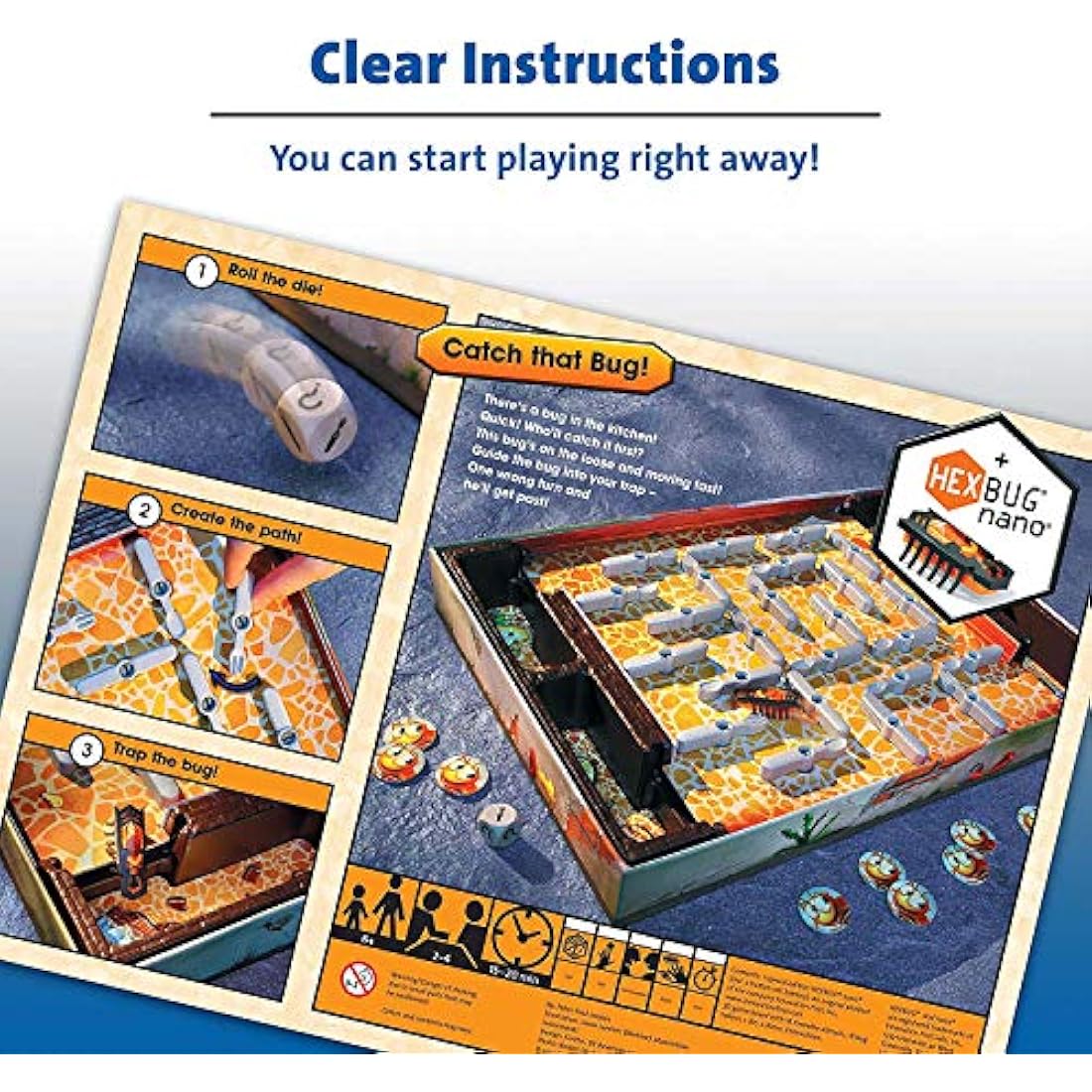 Ravensburger Bugs in the Kitchen Board Game for Kids Age 6 Years and Up - 2 to 4 Players - Catch the Hexbug Nano