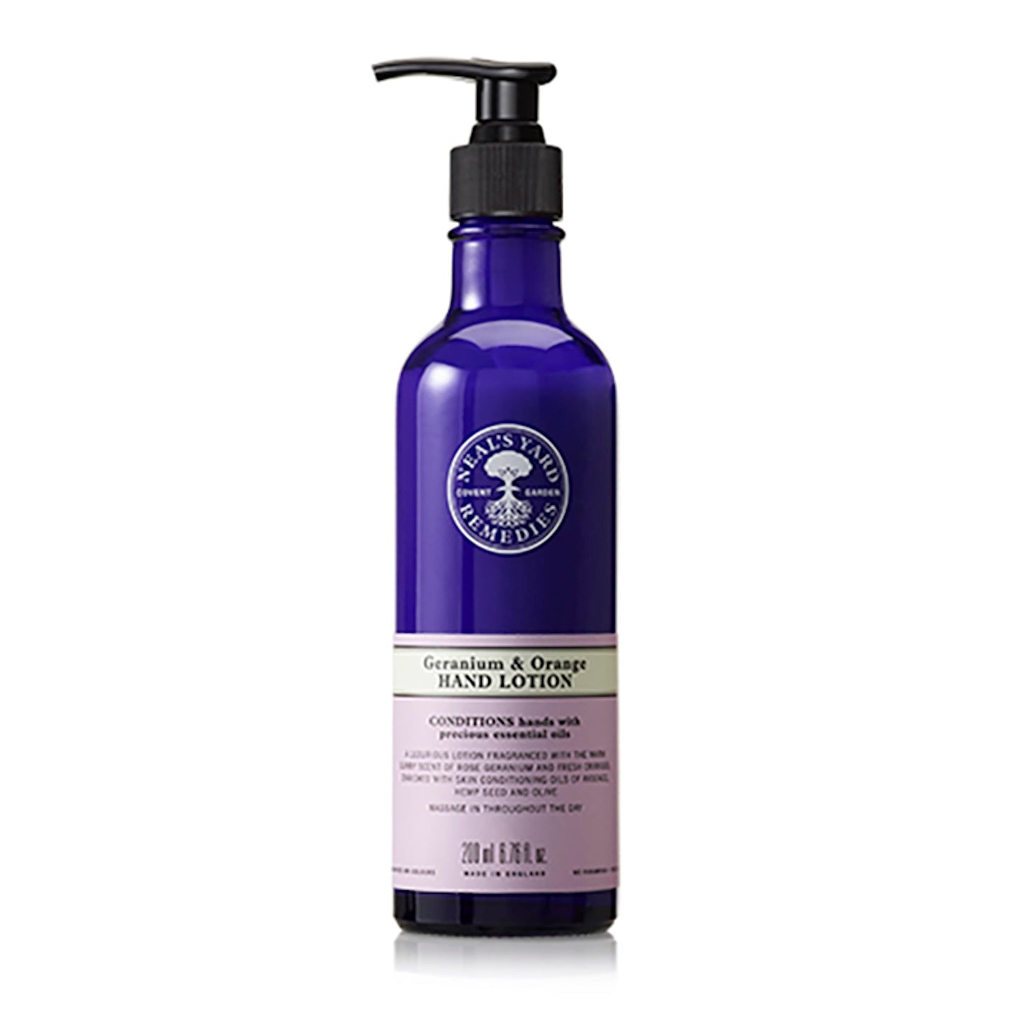 Neal's Yard Remedies Geranium & Orange Hand Lotion, Hand Cream with Geranium and Orange Essential Oils, Vegan & Cruelty-Free, 200ml
