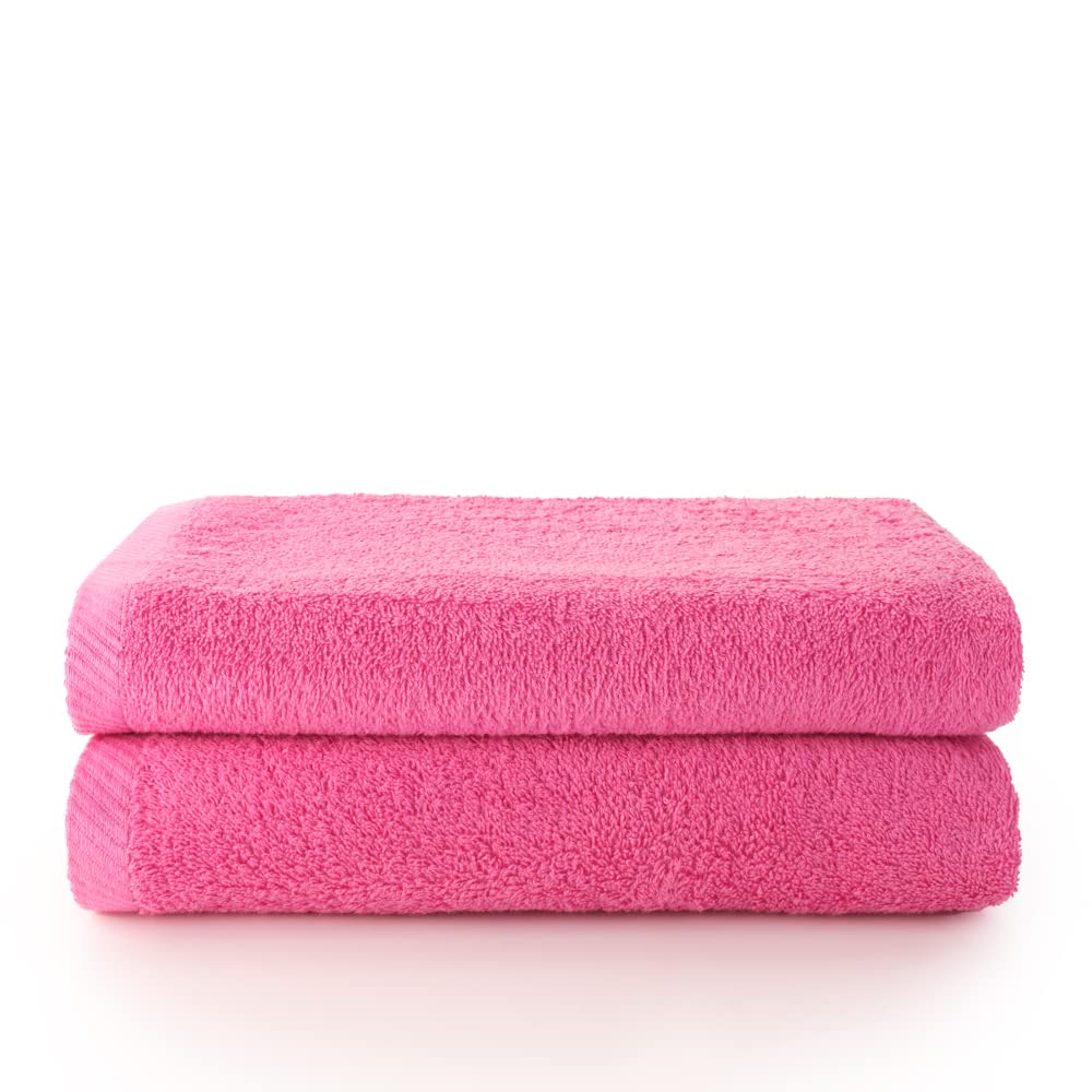 Top Towel Plus - Large Bath Towels - 2 Bath Towels - 100 x 150 cm - 100% Cotton - Strawberry