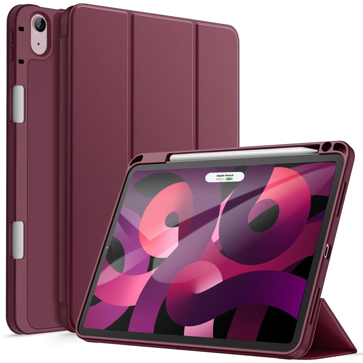 JETech Case for iPad Air 11-Inch M3/M2 (2025/2024), iPad Air 5/4 (2022/2020 5th/4th Generation 10.9-Inch) with Pencil Holder, Slim Tablet Cover with