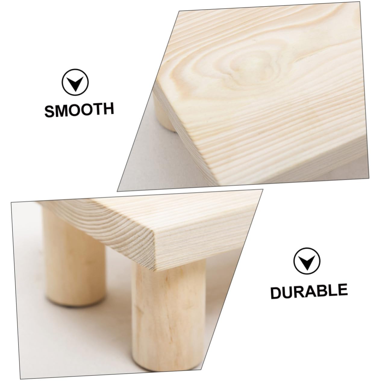 Abaodam Children Stool Wooden Step Stool Stackable Footstool for Kids Anti-Skid Sitting with Strong Load Bearing 11.81 X 5.51 X 2.95 in for Home Use