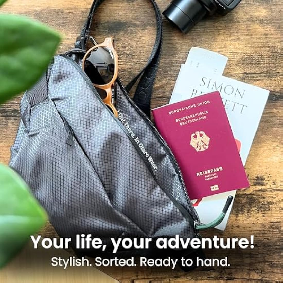 OTARO Bum Bag | Belt Bag Waist Bag | Unisex | Ideal for Travel, Skiing & Sports | Waterproof Stylish Nylon Grey Waist Fanny Pack for Outdoor Travel Hiking Dog Training Men, gray, standard size