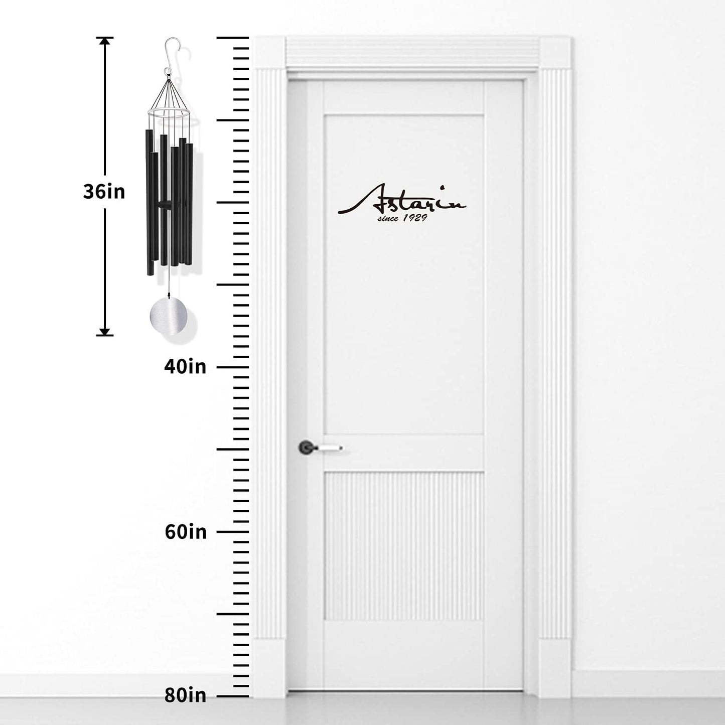 ASTARIN Wind Chimes for garden,36Inch Large Wind Chimes for Outside Tuned Relaxing Soothing Low Bass,Memorial Wind Chimes Sympathy for Mom Dad,Black